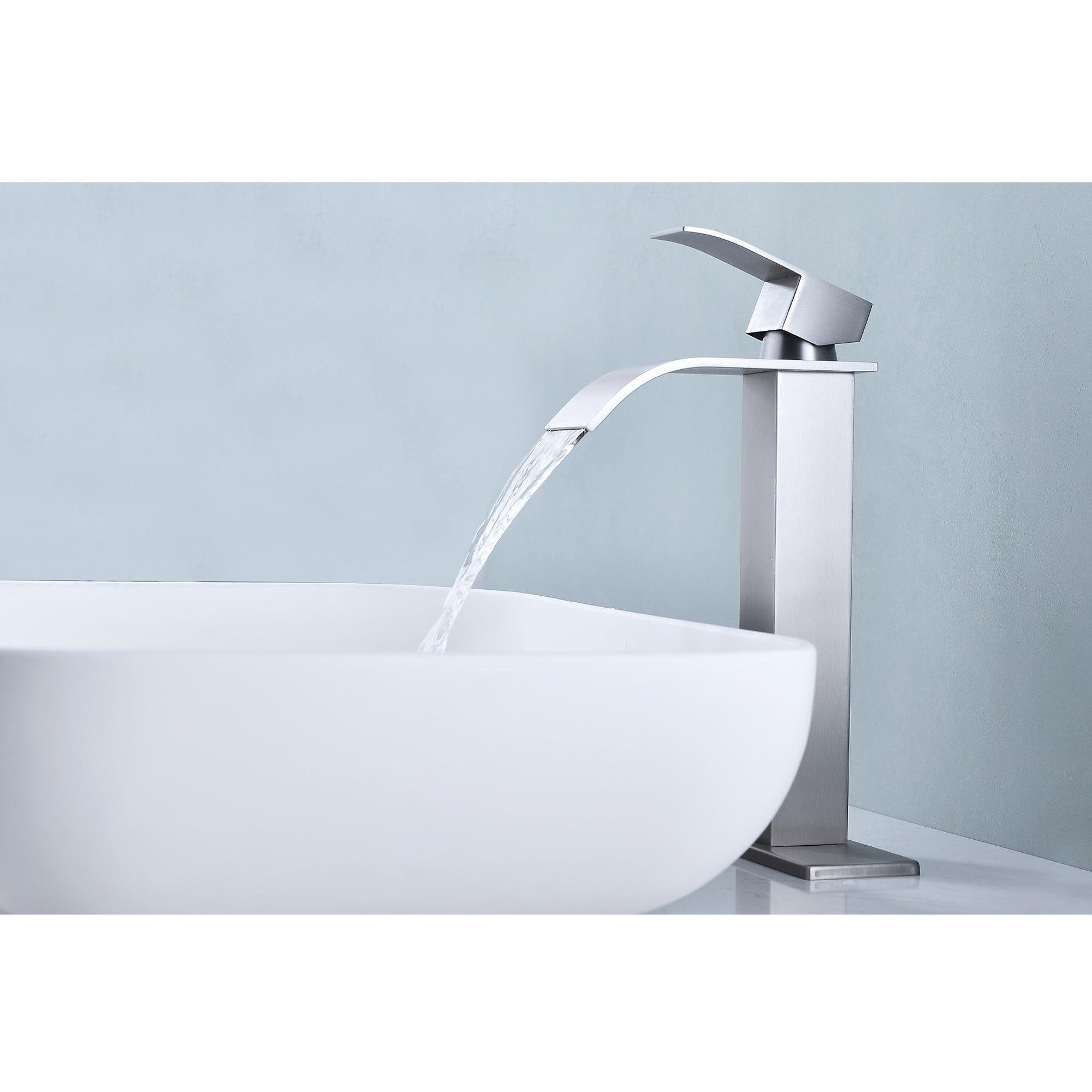 Waterfall Spout Single Handle Bathroom Sink Faucet