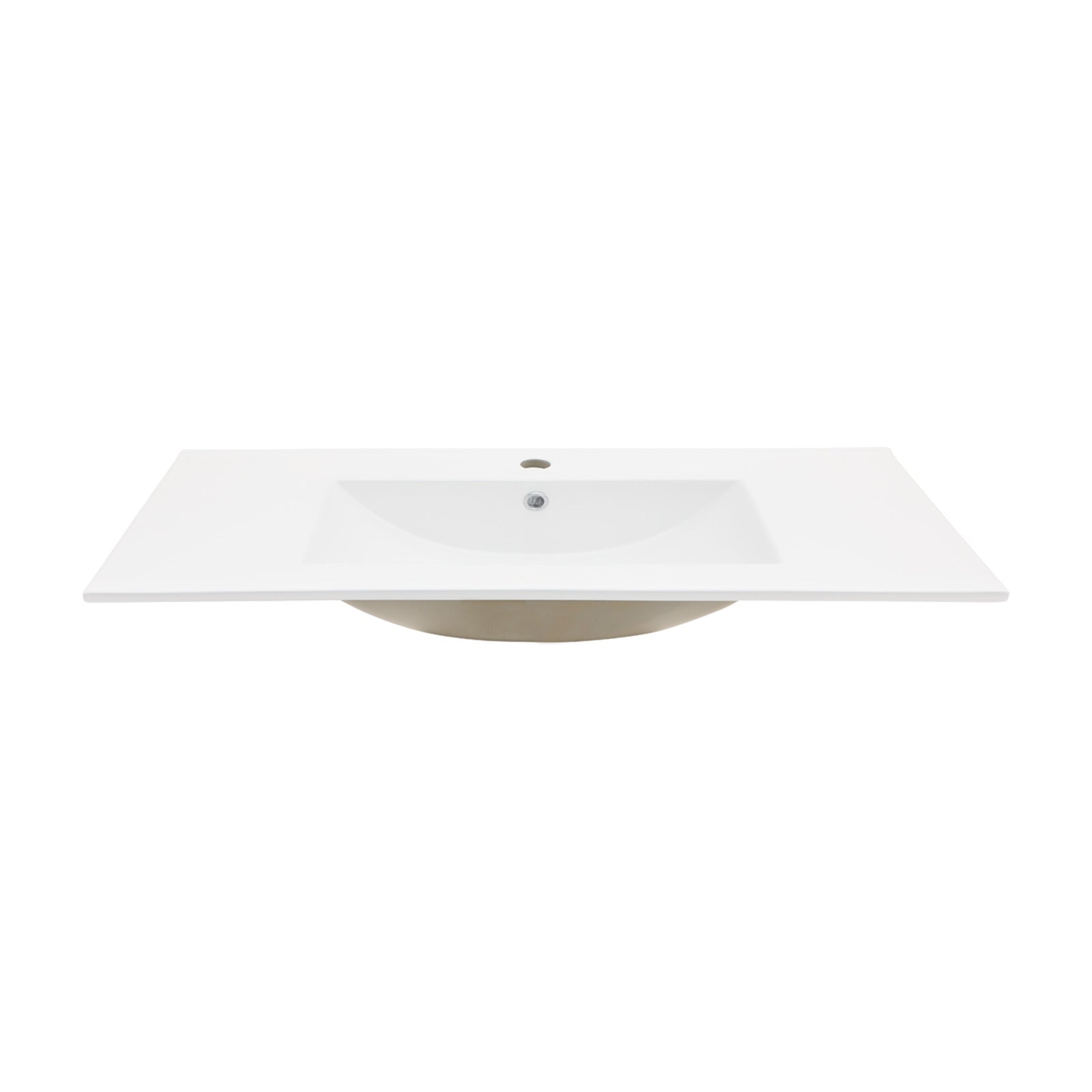 24"x18" White Rectangular Single Vanity Top with 1 Faucet Hole and Overflow(Sink Only)