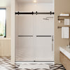 56-60"W × 76"H Double Sliding Frameless Shower Door With 3/8 inches (10mm) Clear Tempered Glass, Matte Black Finish