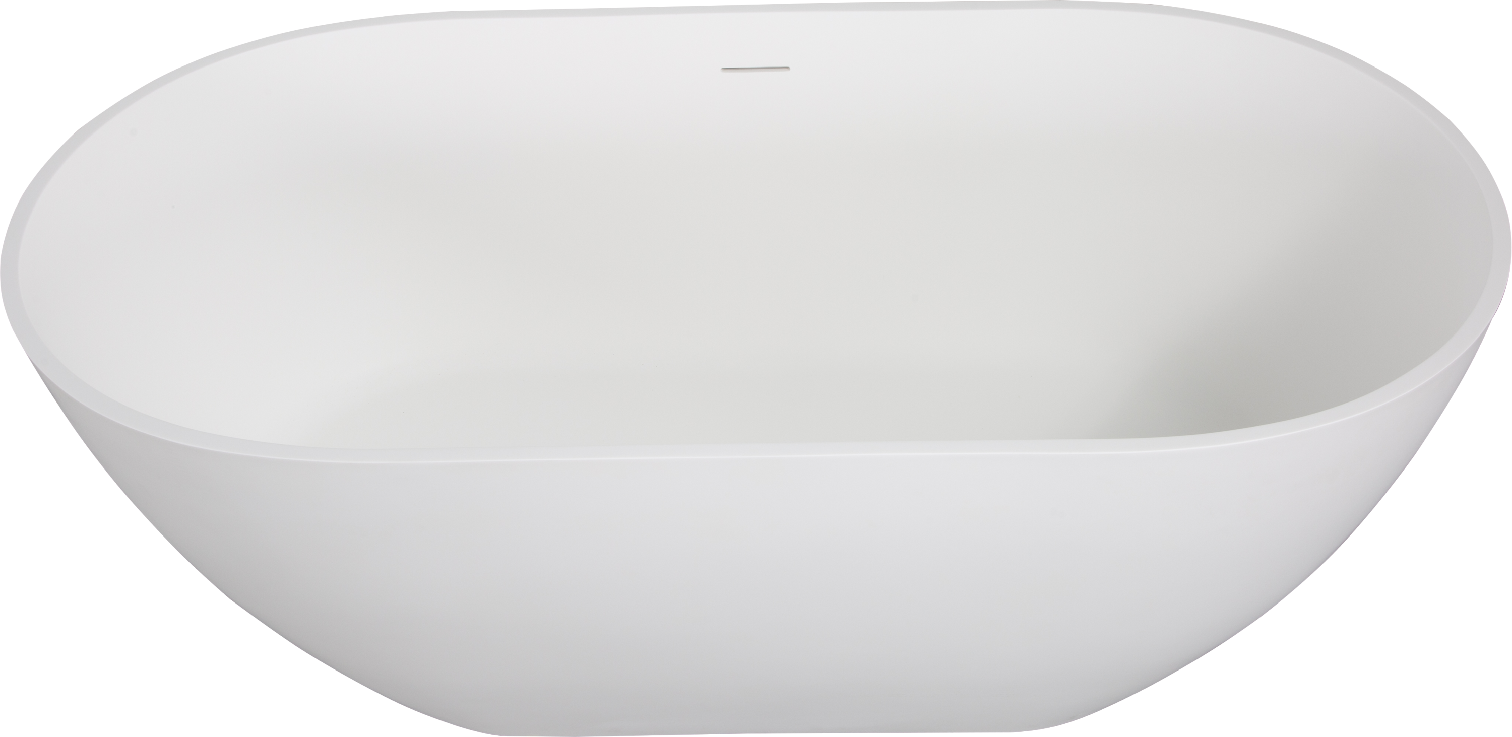 69" Freestanding Solid Surface Bathtub, Luxury Handcrafted Stone Resin Freestanding Soaking Bathtub with Overflow and Pop-up Drain, Matte White 24S03-69MW