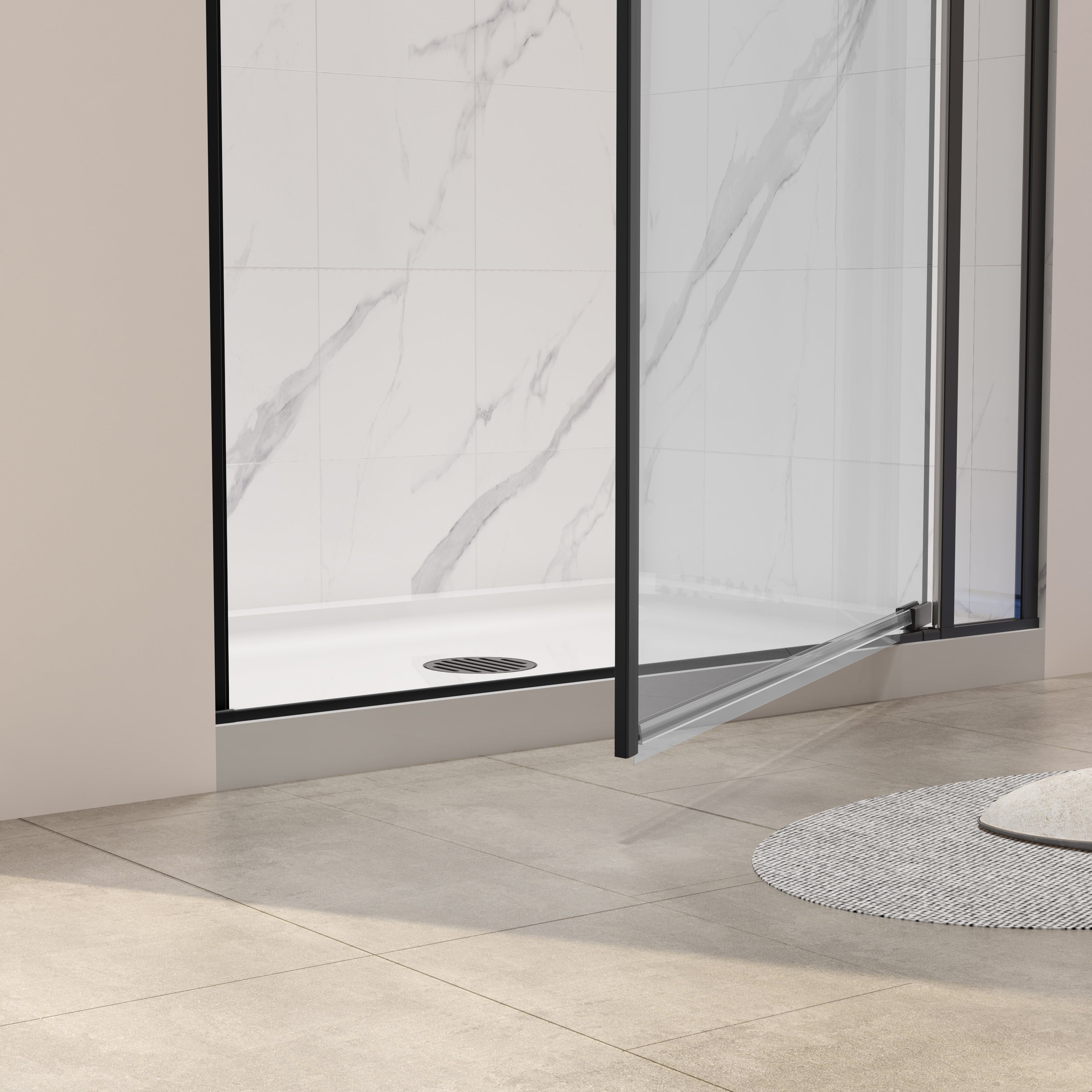 28-32 x 72 in Universal Pivot Shower Door - 28-32 x 72 in / Matte Black view 4