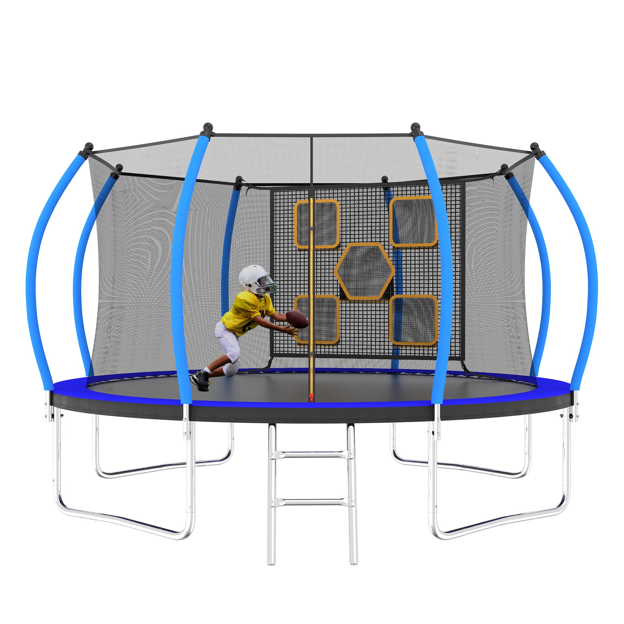 12FT Trampoline with Enclosure - Recreational Trampolines with Ladder, ASTM Approval Outdoor Trampoline for Kids