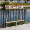 Outdoor Acacia Wood Balcony Bar Table, Gray Finish