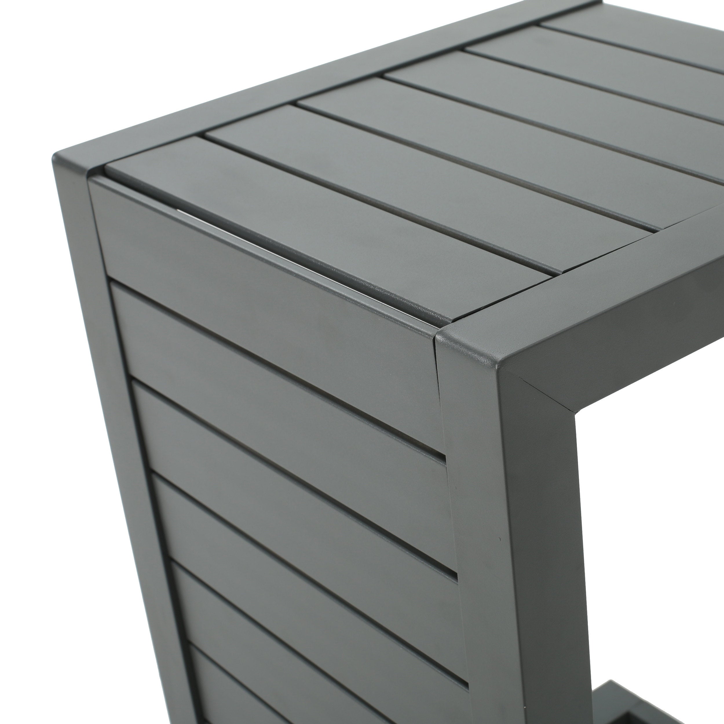 CAPE CORAL ALU C-SHAPED TABLE GREY