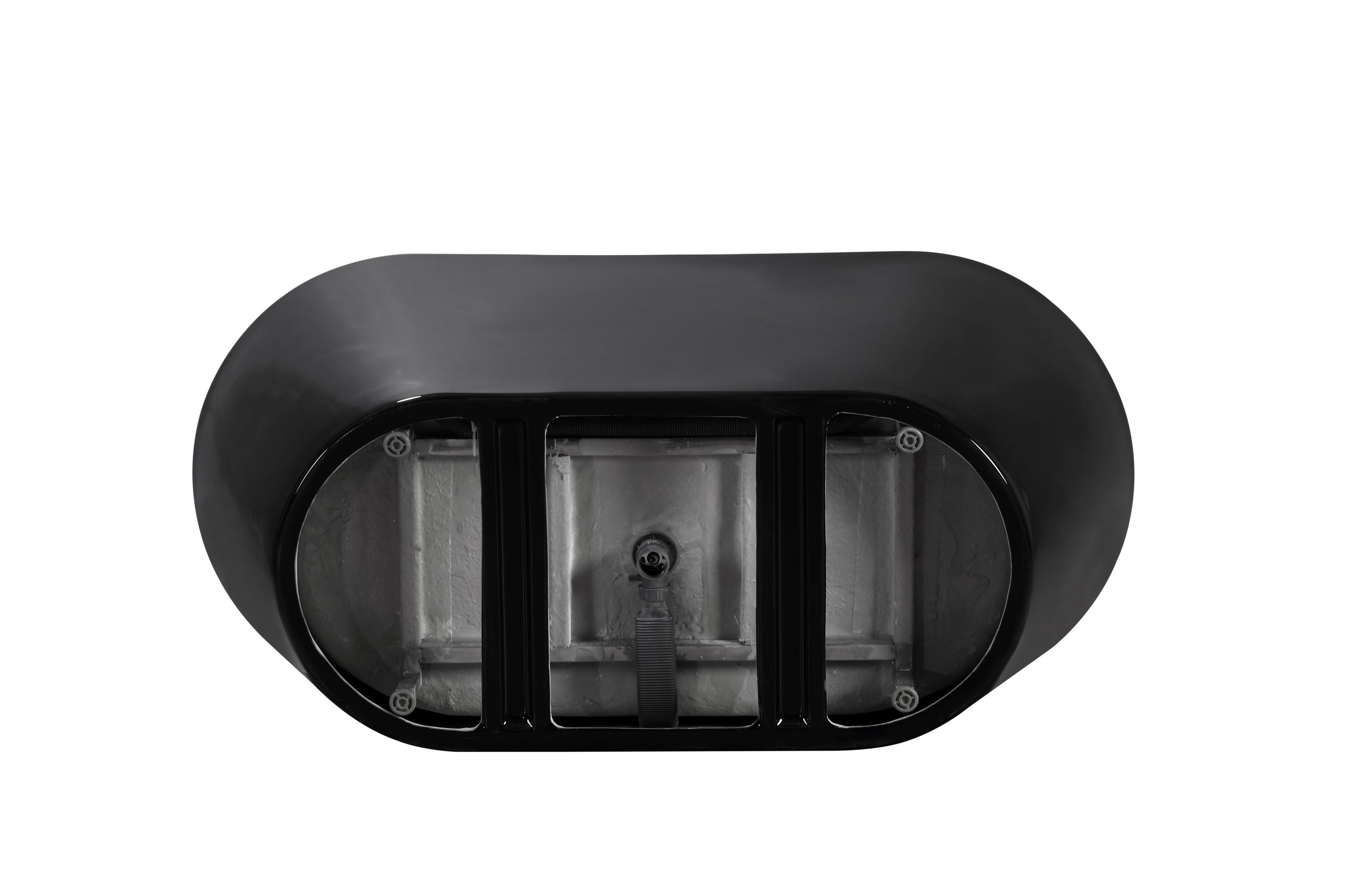 59" Acrylic Freestanding Bathtub-Acrylic Soaking Tubs, Black Bathtub, Oval Shape Black Freestanding Bathtub With Chrome Overflow and Pop Up Drain