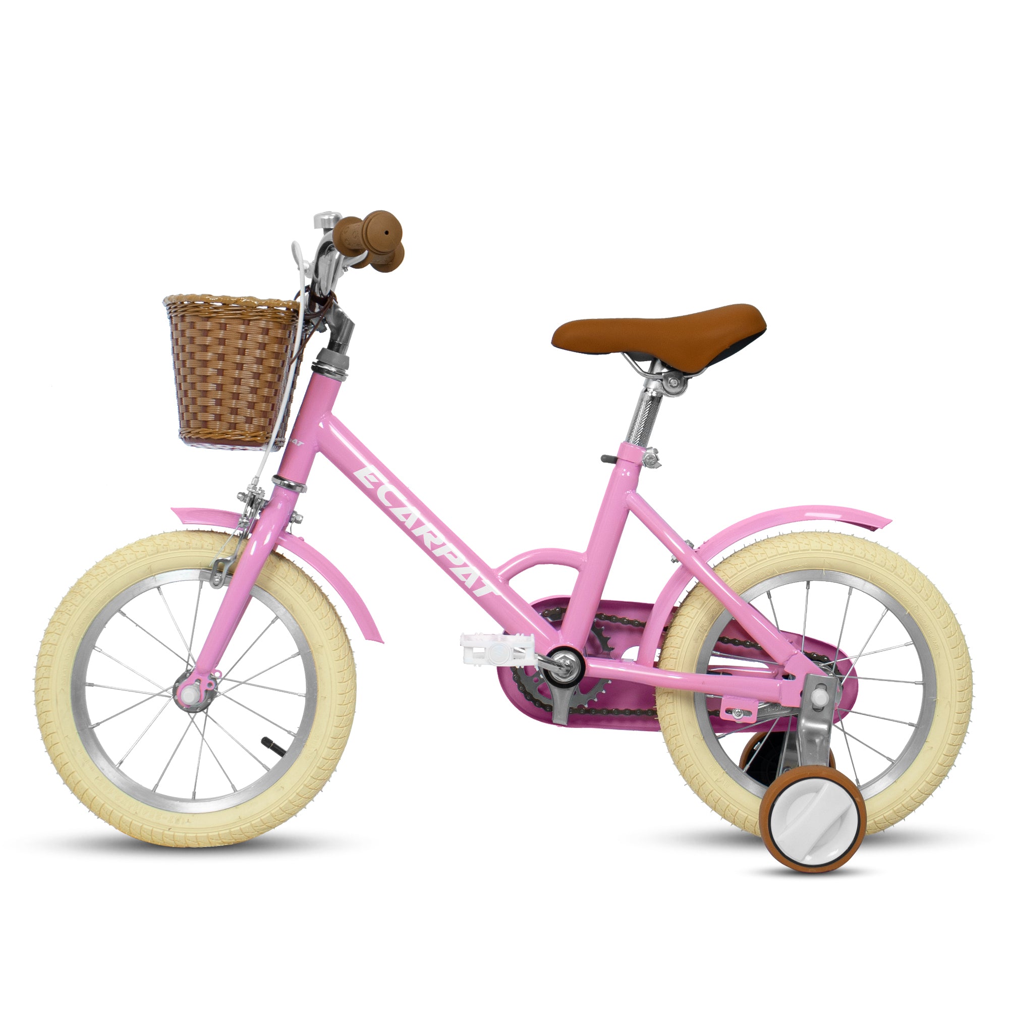 A14116 Ecarpat Kids'Bike Girls Bike 14 Inch Wheels,1-Speed Child Bicycles For 2-4 Years,With Removable Training Wheels Baby Toys,Front V Brake,Rear Holding Brake