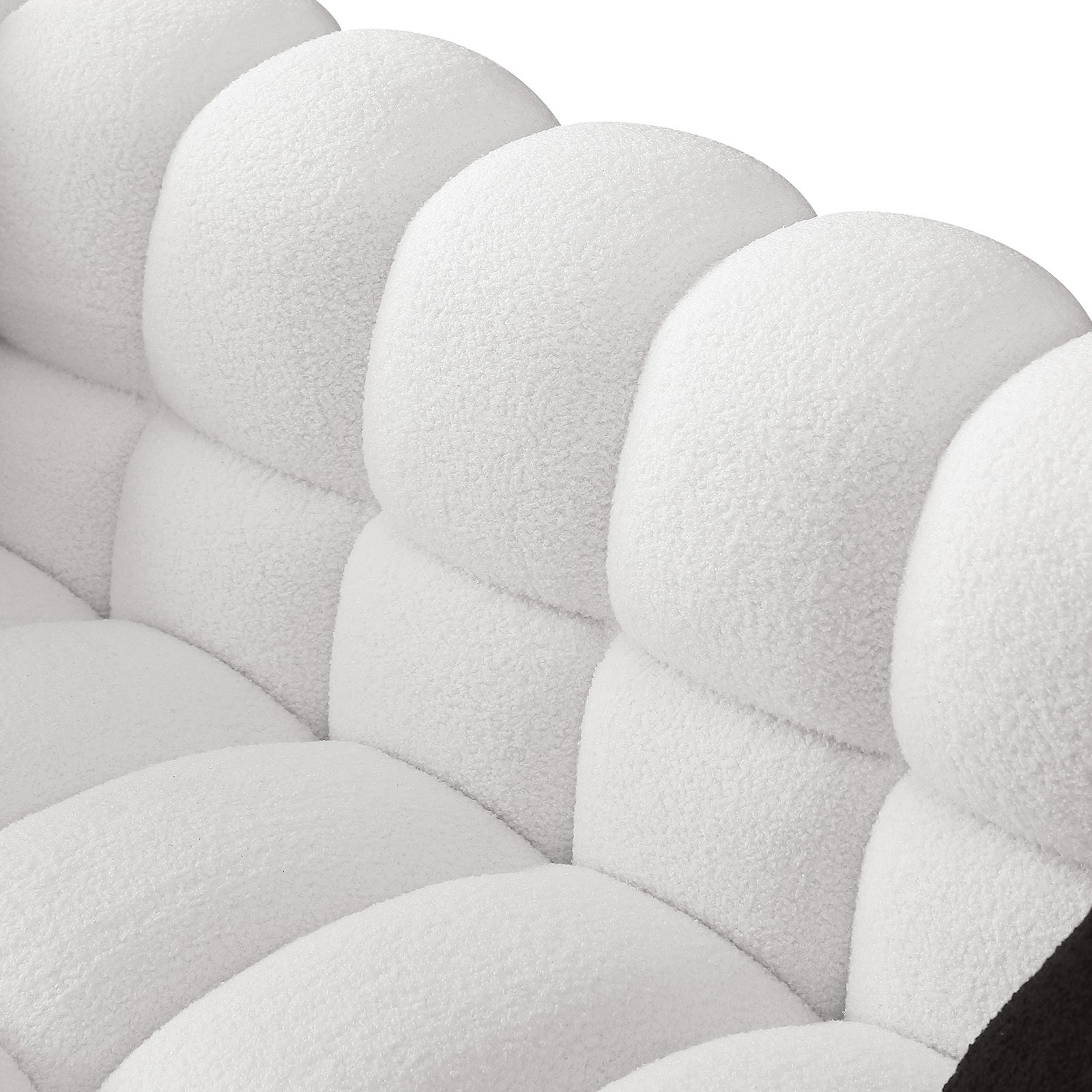 84.3 length ,35.83" deepth ,human body structure for USA people,  marshmallow sofa,boucle sofa ,White color,3 seater