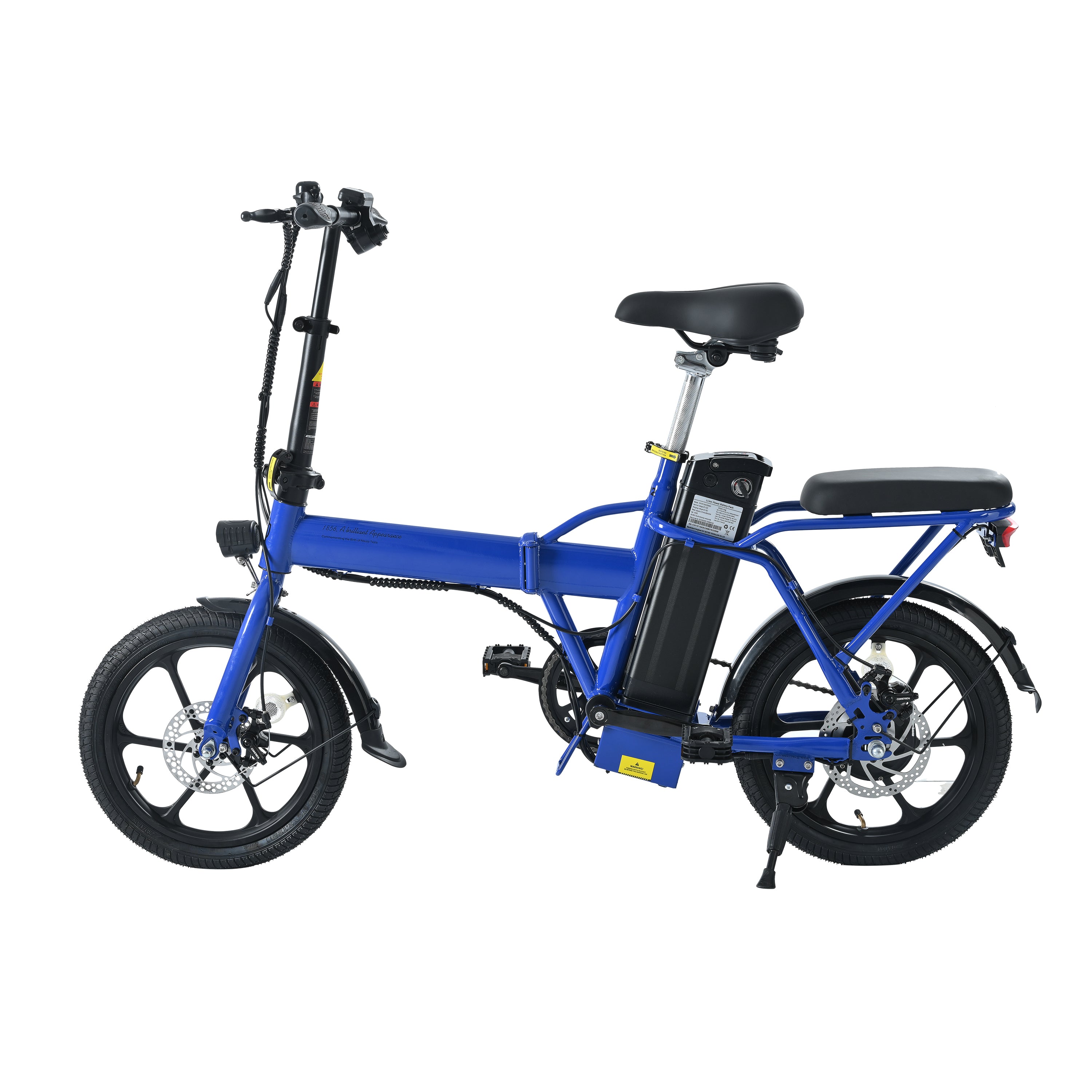 Adult Electric Bicycles 500 W Motor 15.5 MPH Max Speed, 16inch Tire, 42 V 10.4 AH Removable Battery for Electric Bike, Multi-Shock Absorption, City Commuter,  Fold able  Adult Electric Bicycle