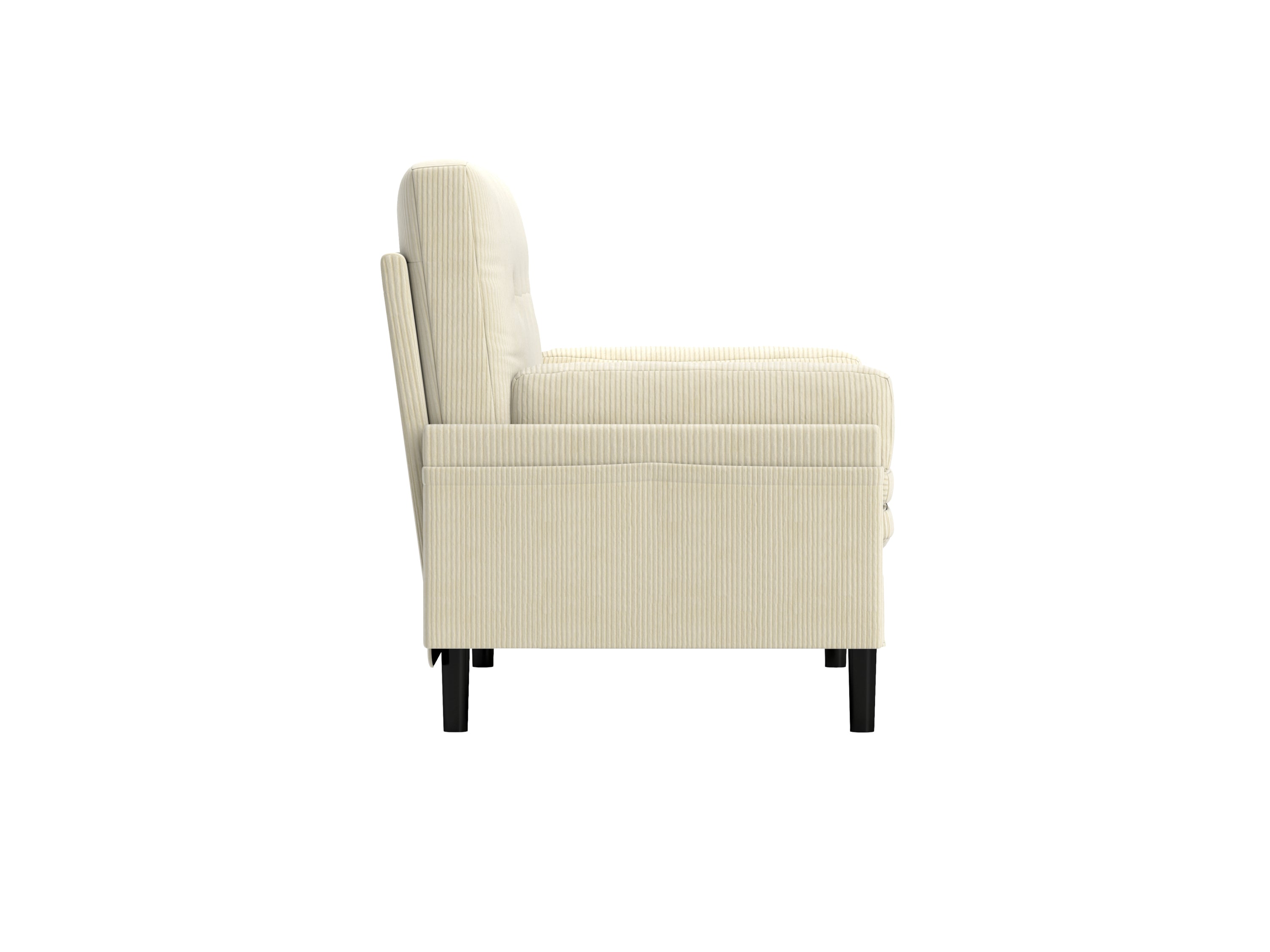 Ivory Corduroy Loveseat, Convertible Lounge Chair and Bed