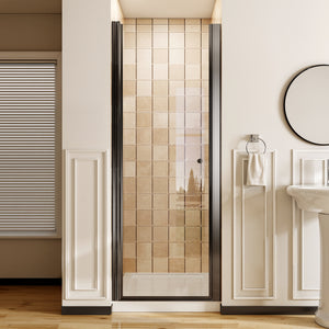 28-34.8 x 72 in Matte Black Frameless Pivot Shower Door - 28-28.8 x 72 in / Matte Black view 1