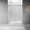 Framed Sliding Shower Door 56"-60"W x 75"H, Bypass Double Sliding Glass Door with 1/4"(6mm) Clear Glass, Brushed Nickel Finish