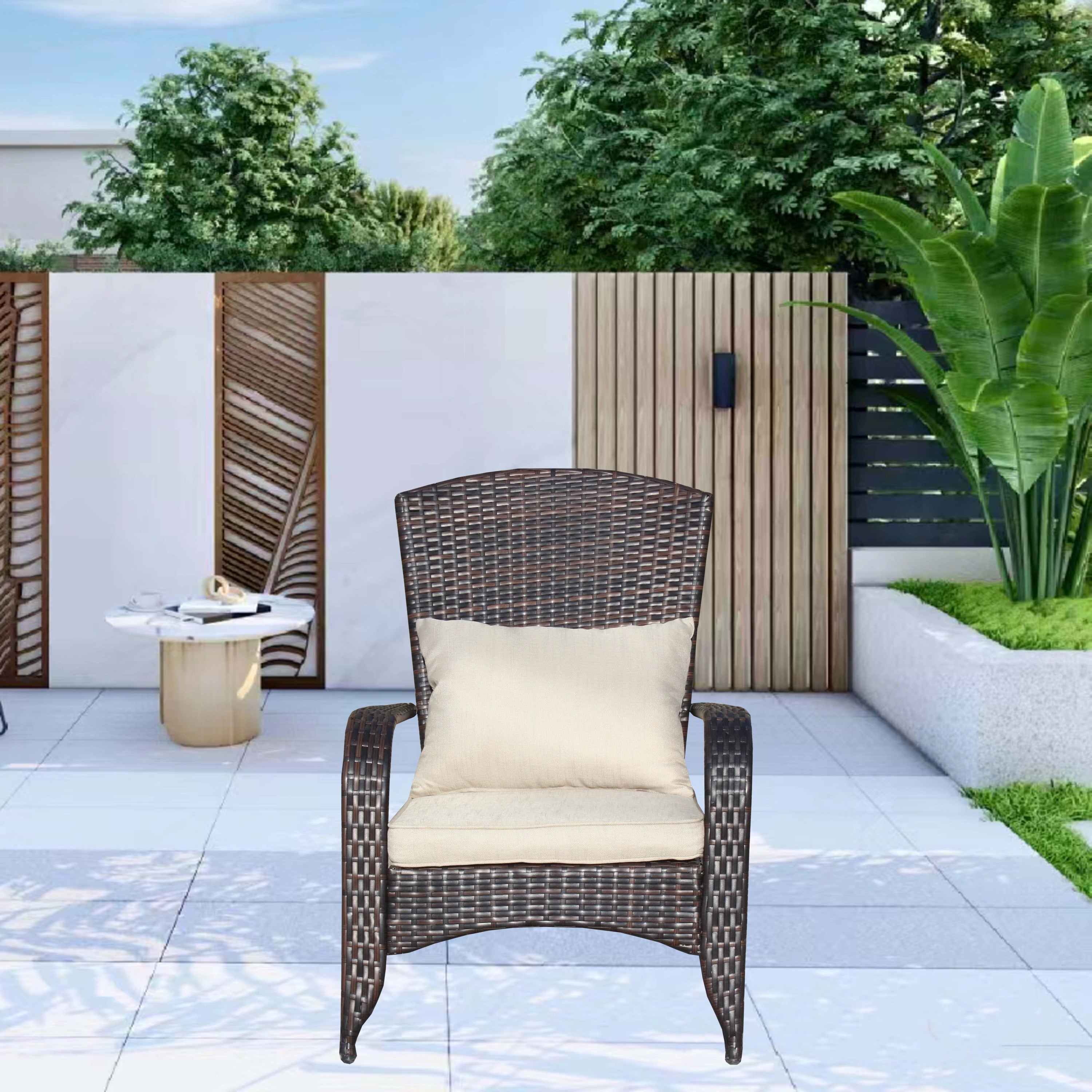 Patio Chair with Cushions(Beige Cushion)