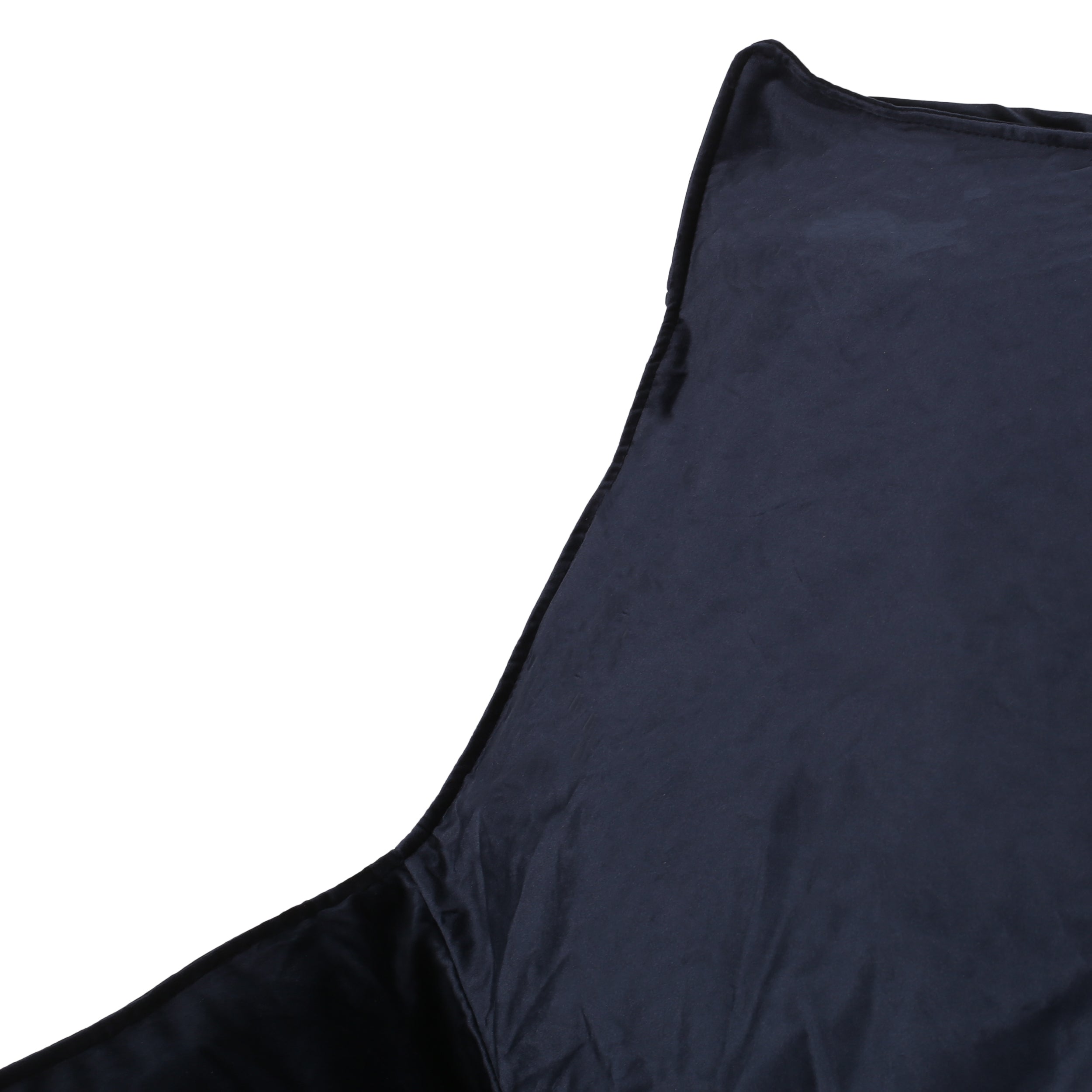 Allea Velveteen Bean Bag Chair with Armrests, Midnight Blue