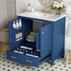 30" Blue Bathroom Vanity with Single Sink, Combo Cabinet Undermount Sink, Bathroom Storage Cabinet with 2 Doors and a Drawer, Soft Closing, Multifunctional Storage, Solid Wood Frame