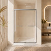 44-60 x 72 in Aluminum Frame Double Sliding Shower Door - 44-48 x 72 in / Gun Ash / 5/16 in Glass view 1