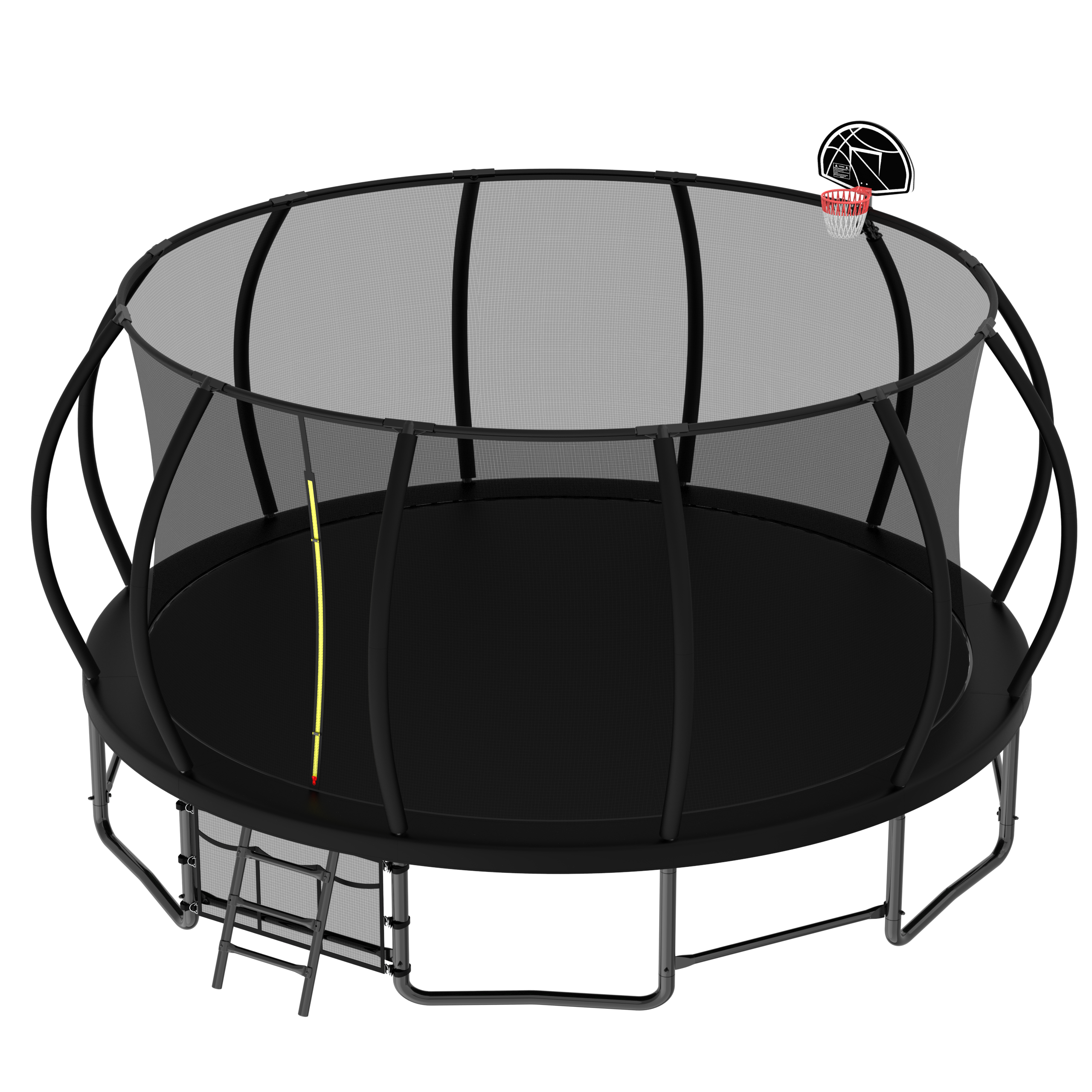 16FT Outdoor Trampoline for Kids and Adults, Pumpkin Trampolines with Curved Poles,Heavy Duty Trampoline Anti-Rust Coating ASTM Approval