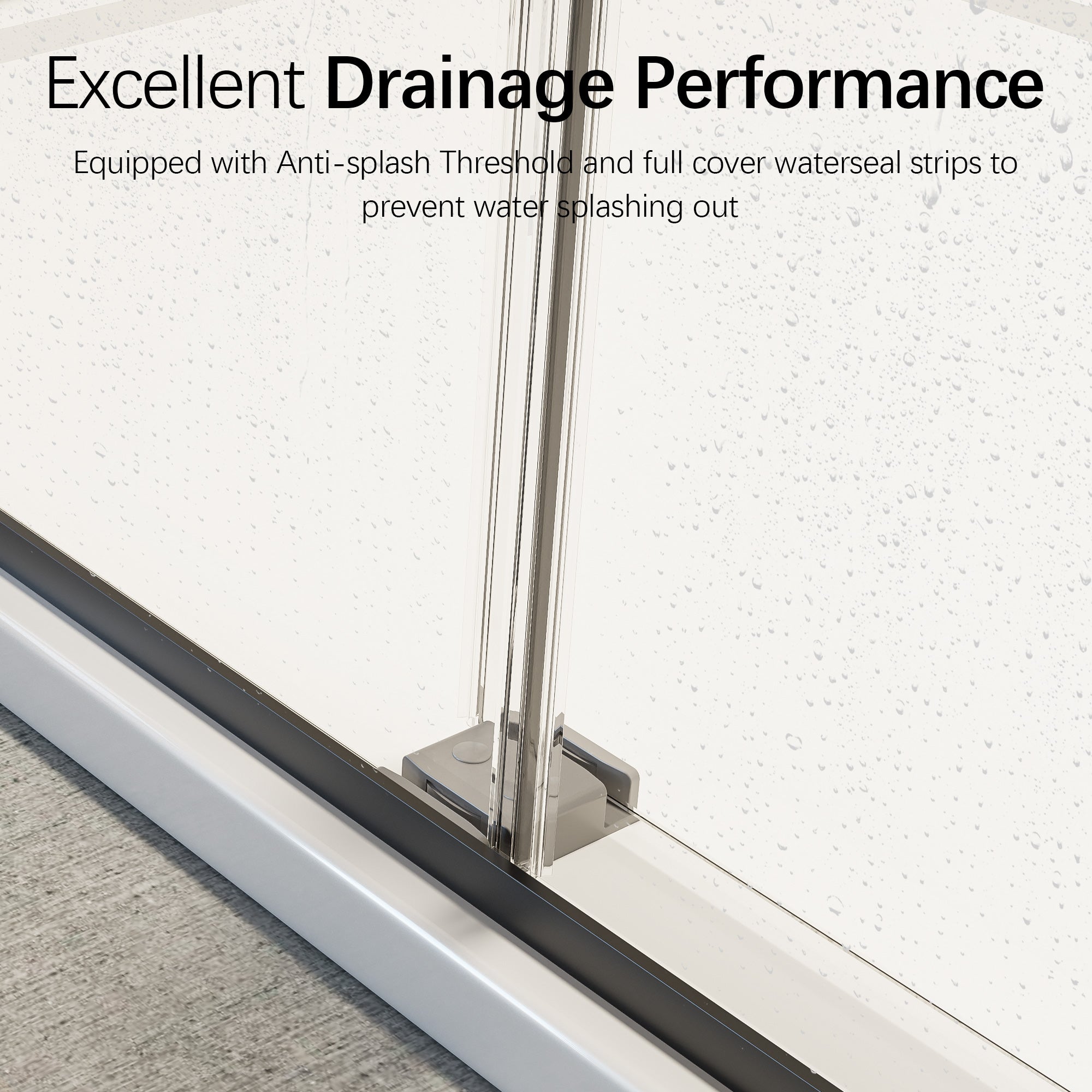 46-48 x 76 in Frameless Double Sliding Soft-Close Shower Door - Matte Black view 4