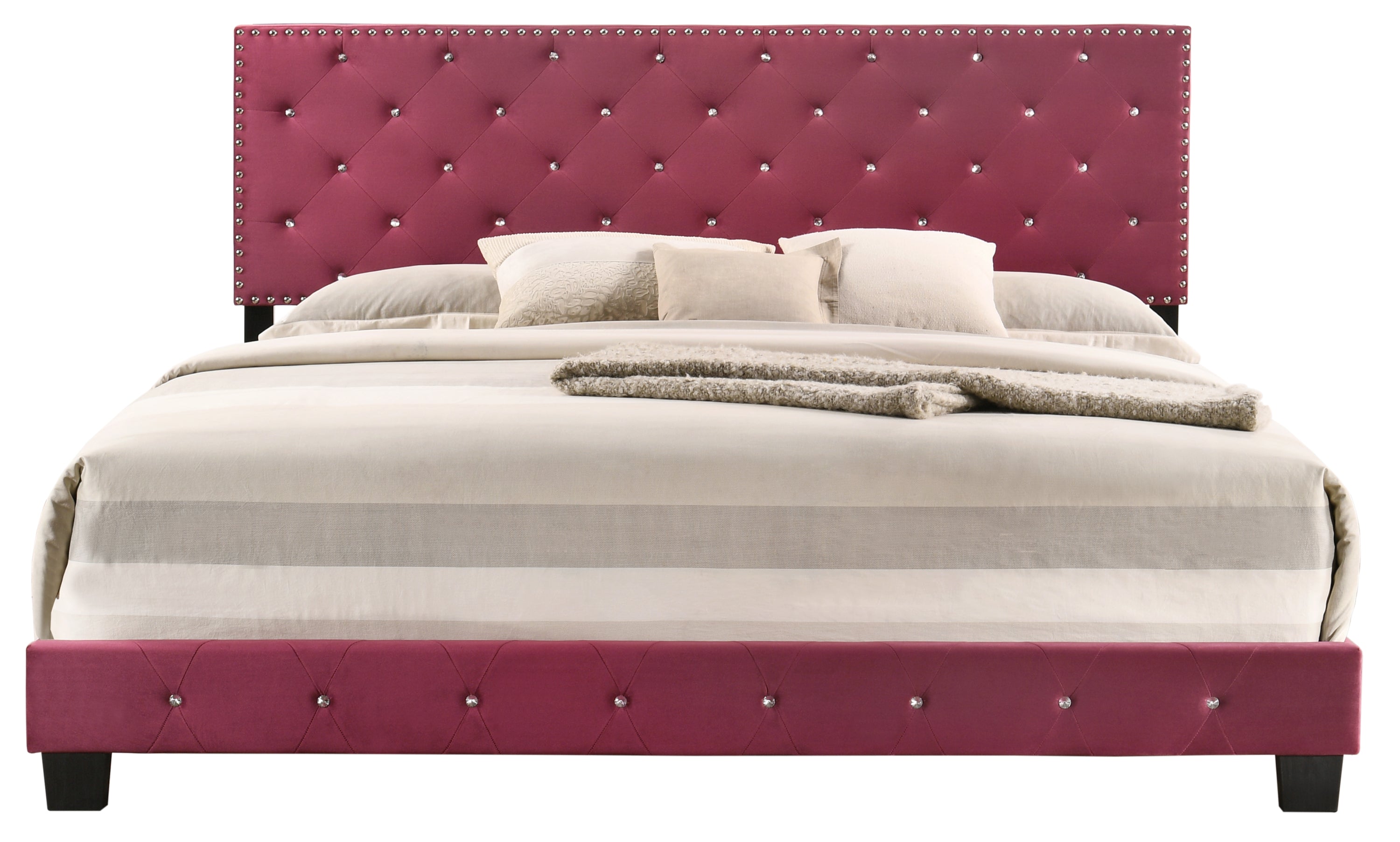 Transitional Cherry King Bed For Elegant Comfort