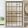 44-60 x 72 in Aluminum Frame Double Sliding Shower Door - 44-48 x 72 in / Matte Black view 1