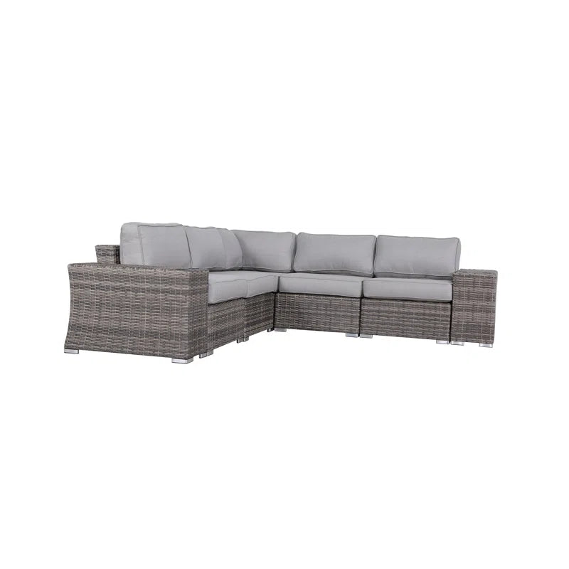 7-Piece Rattan Sectional Sofa Set with Cushions - Fully Assembled