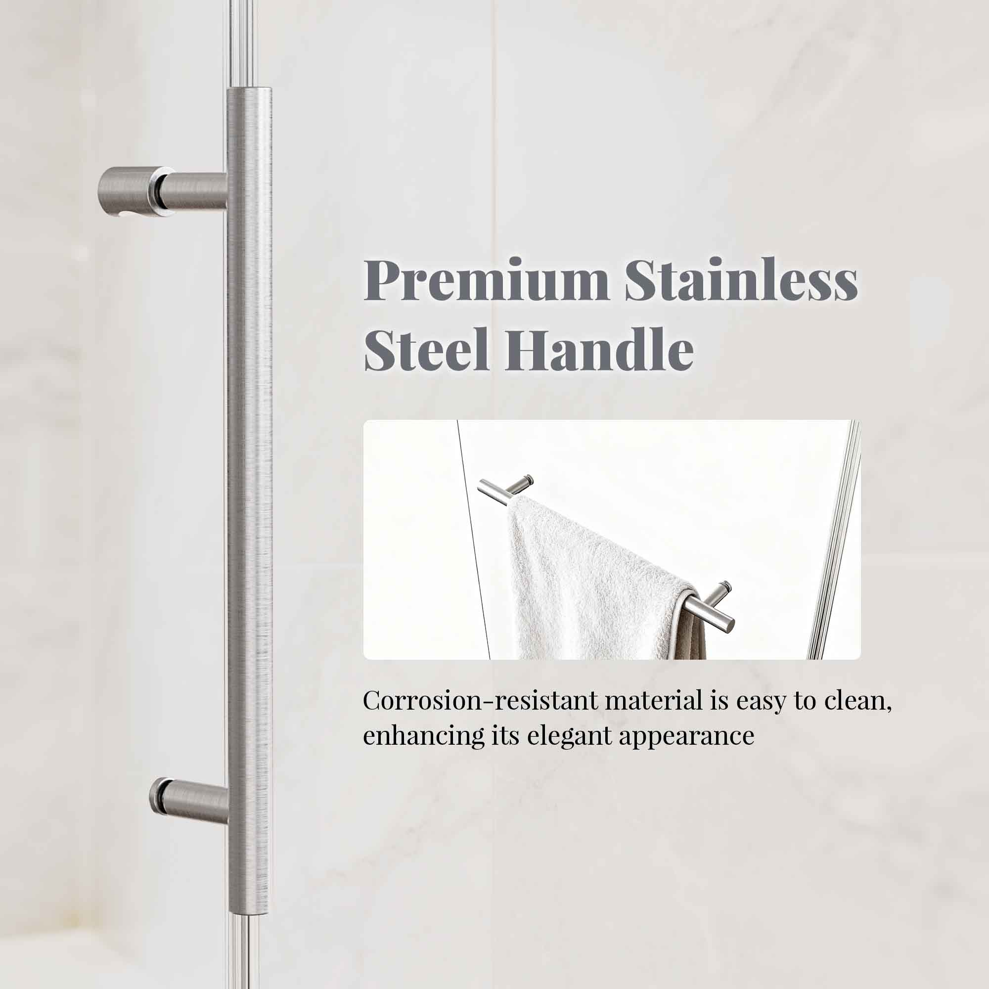 46-48 x 76 in Sliding Shower Door - 46-48 x 76 in / Brushed Nickel / Without Soft-Close view 4