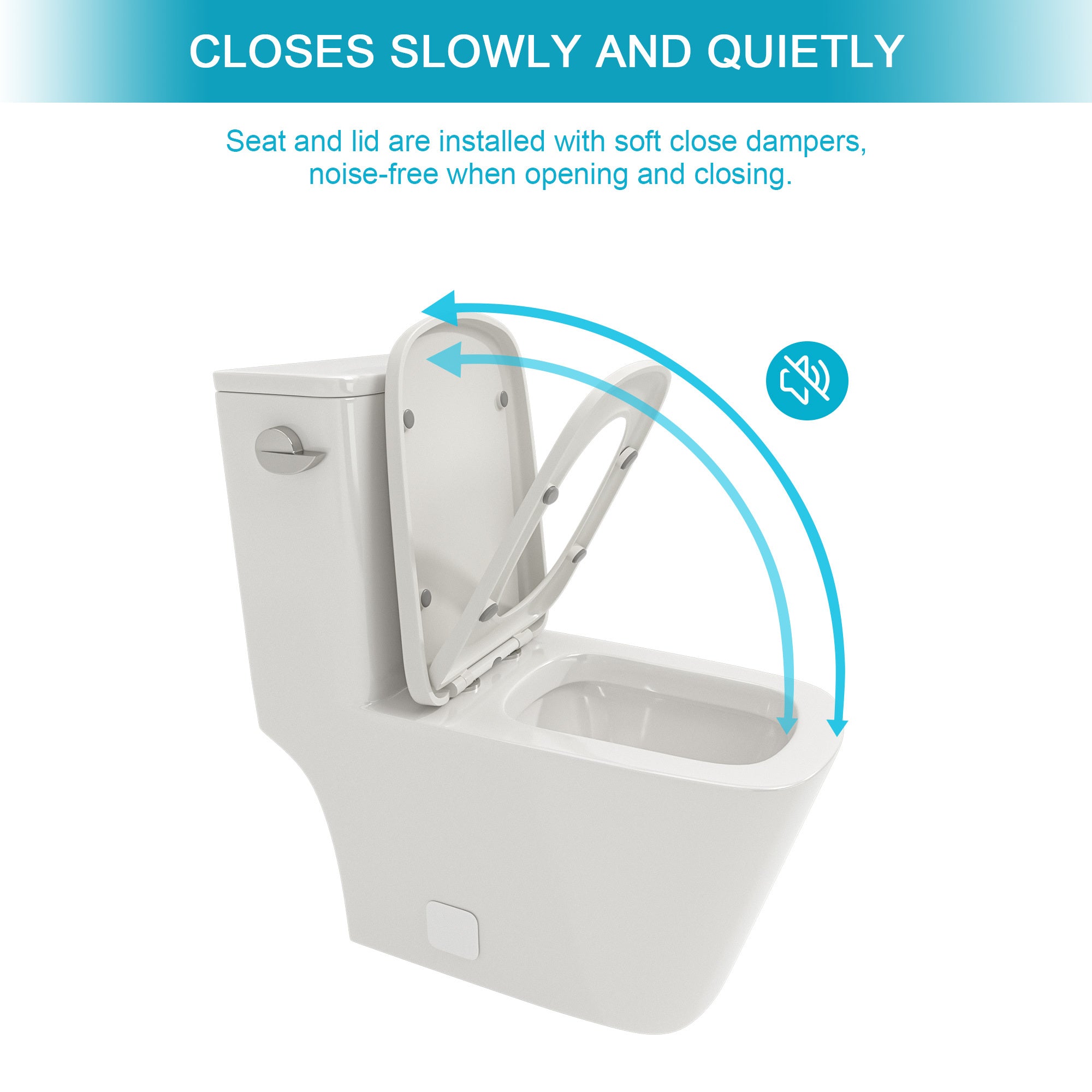 Ceramic One Piece Toilet,Single Flush with Soft Clsoing Seat