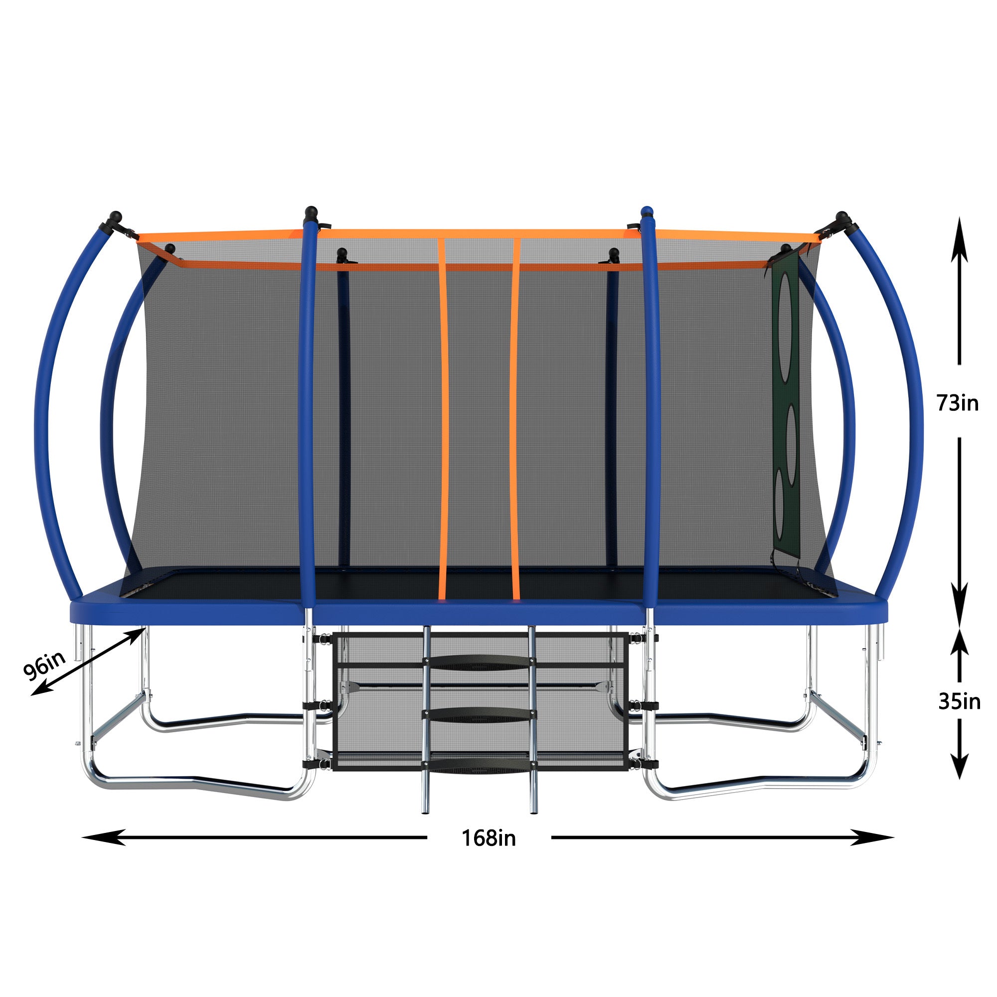 8X14FT Outdoor Square Trampolines for Kids Adults Long Rectangular Tumbling Trampoline