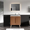 U094-Etna30F-305 Etna 30" Striped Walnut Bathroom Vanity with Sink, Freestanding & Wall Mounted Bathroom Cabinet Options for Modern Bathrooms, KD