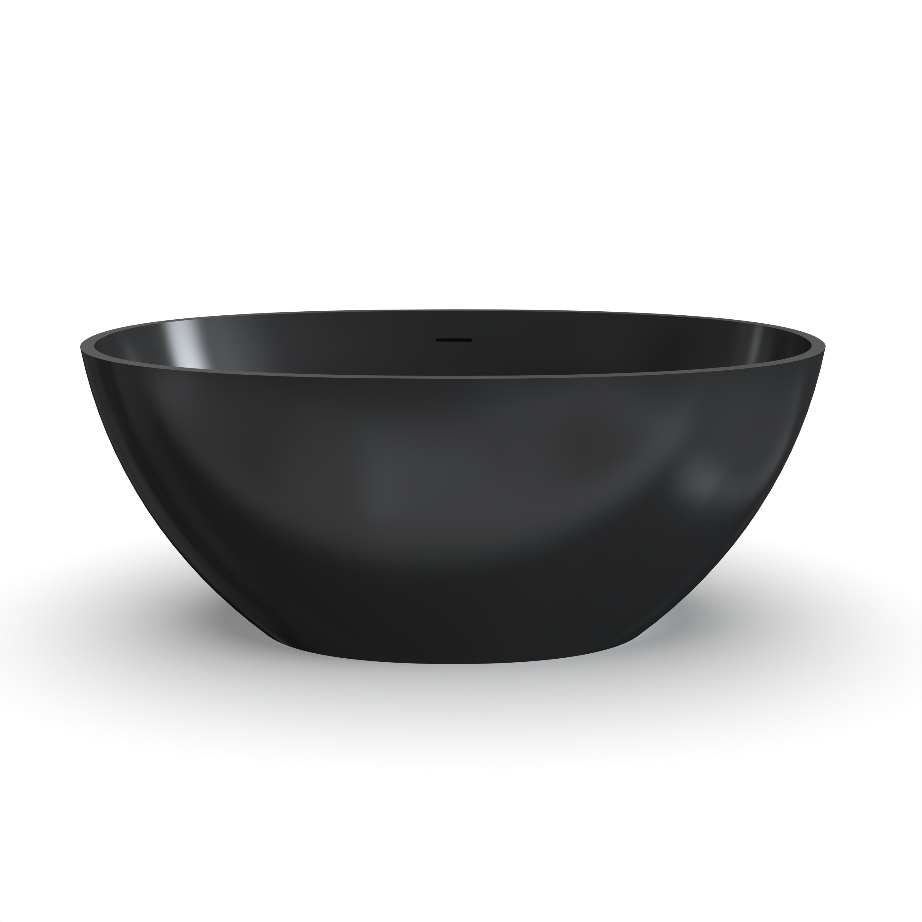 55-inch freestanding soaking bathtub in bathroom setting
