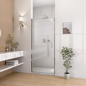 32 x 72 in Circular Pivot Shower Door - 32 x 72 in / Semi-Frameless / Chrome view 2
