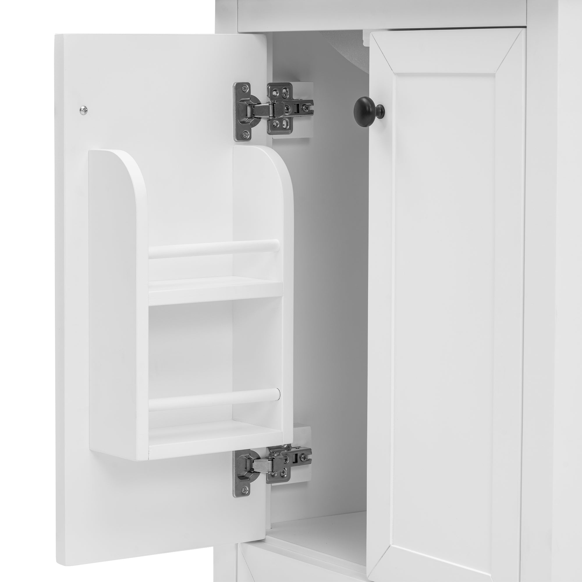 24" Bathroom Vanity with Sink, Bathroom Vanity Cabinet with One Drawer and Doors, Solid Wood and MDF, White