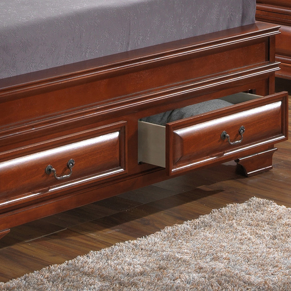 Elegant Oak Full Storage Bed For Stylish Homes