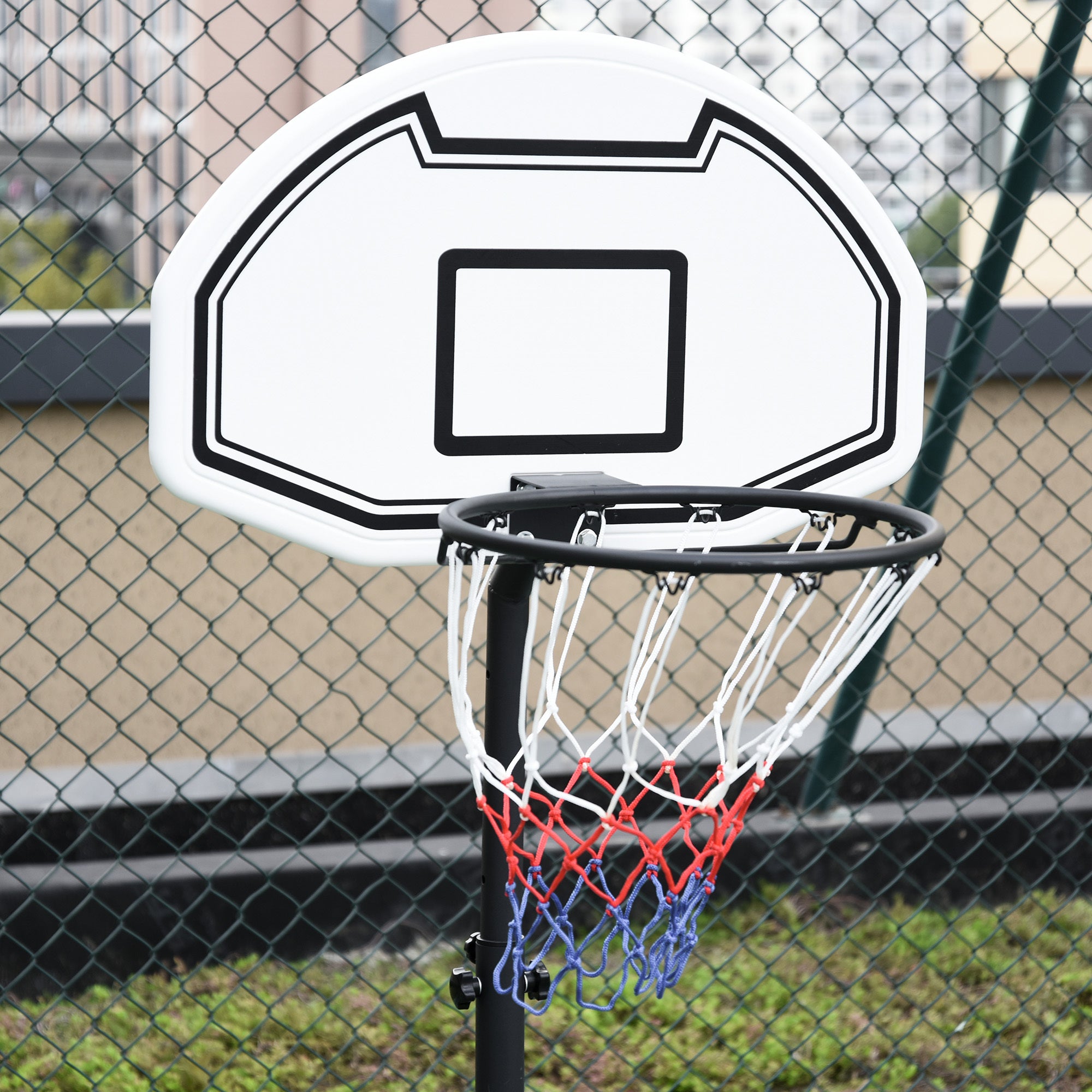 Aosom Poolside Basketball Hoop Stand Portable Basketball System Goal,  Adjustable Height 3'-4', 30" Backboard