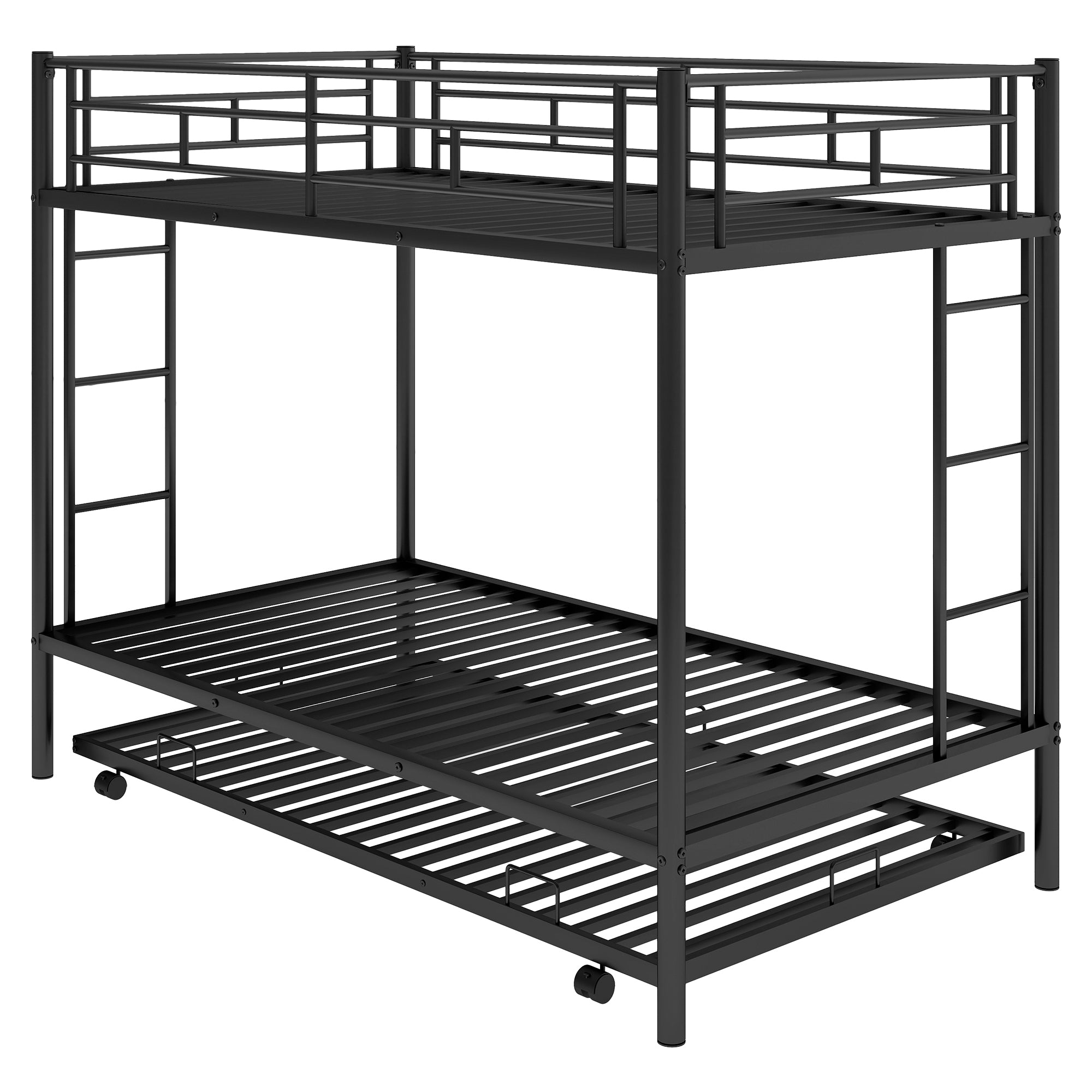 Twin over Twin Bunk Bed with Trundle, Black(OLD SKU:MF192387AAB)