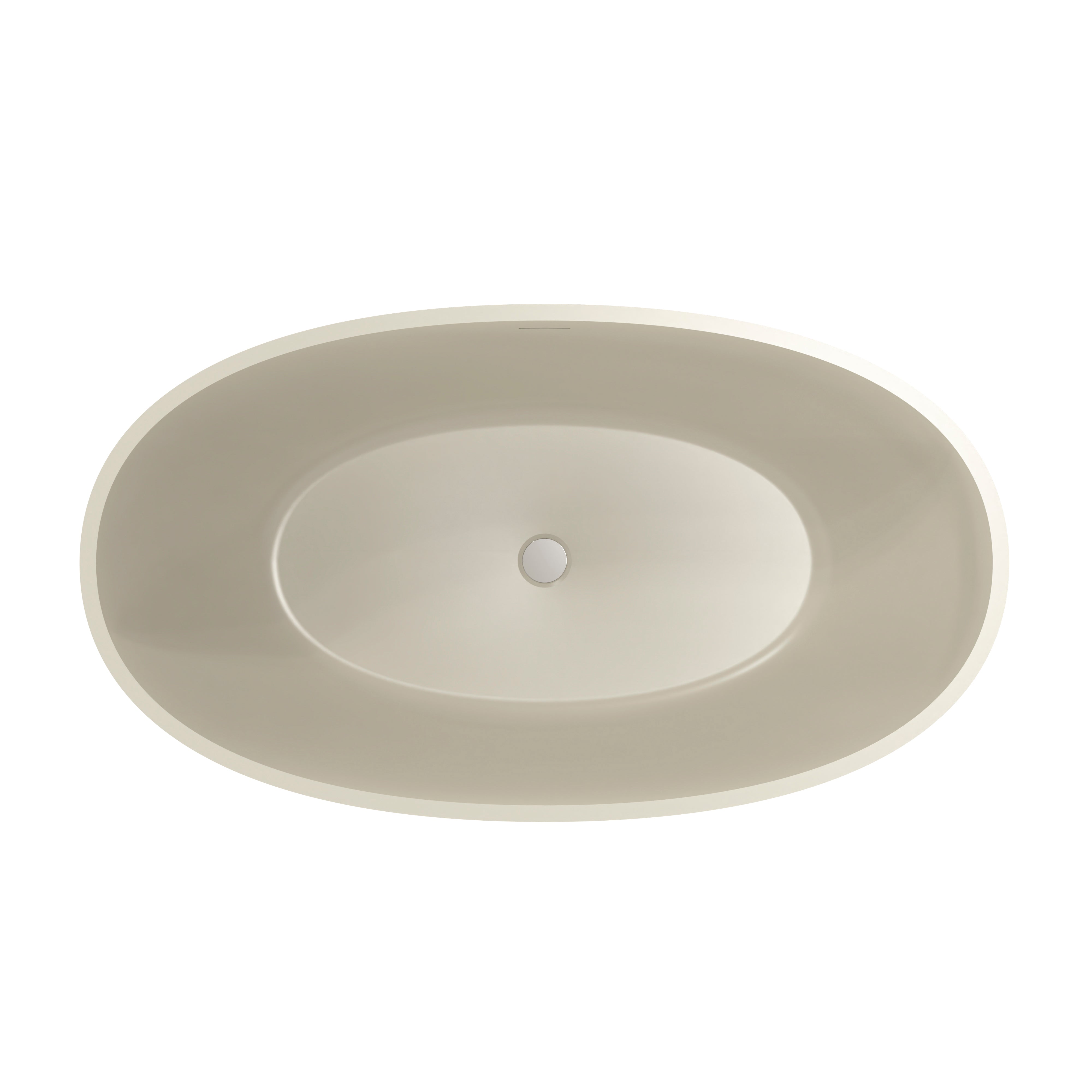 55 inch soaking bathtub interior basin, solid surface white finish