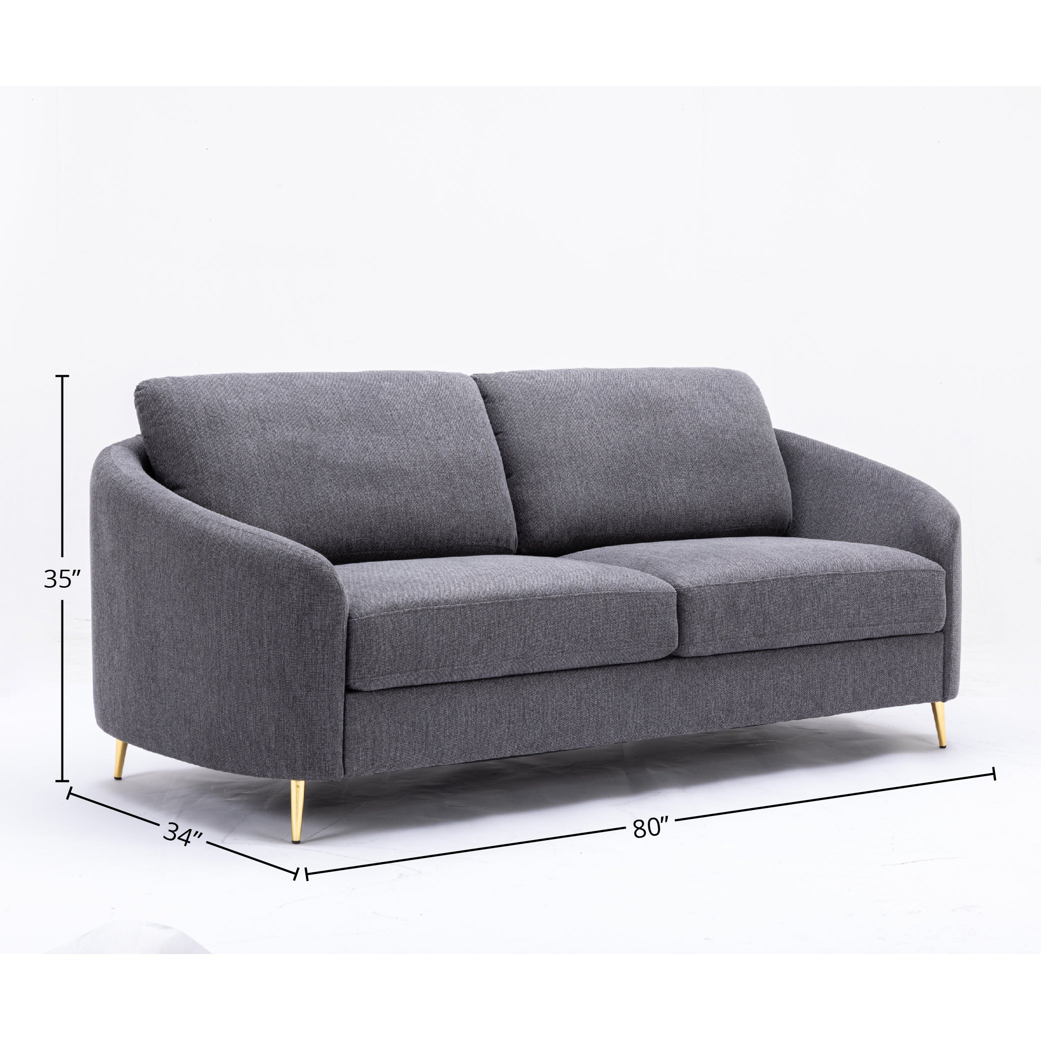 Yuina Gray Linen Sofa