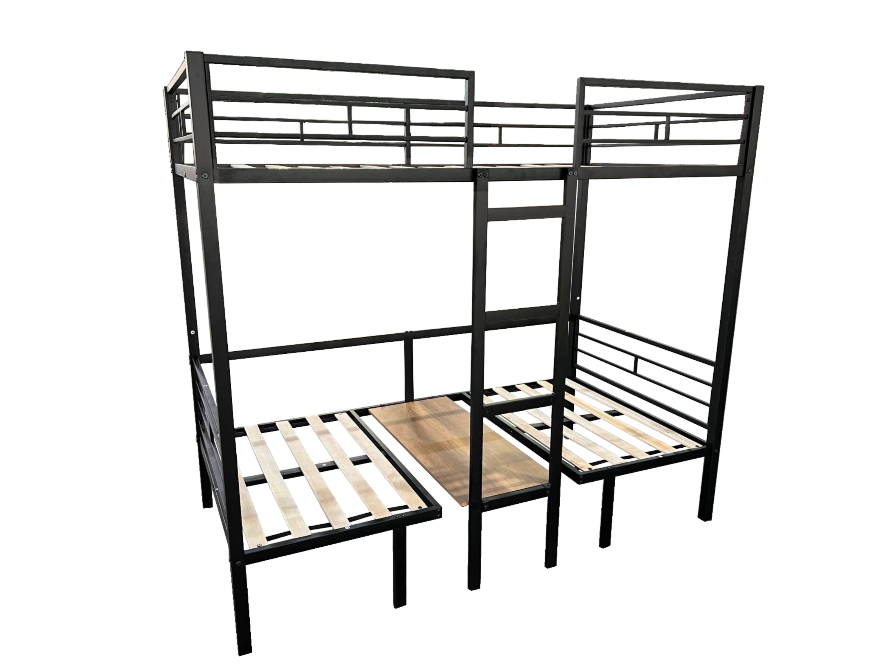 Twin Size Loft Bed with Table Sets Transformable to Twin over Twin Bunk