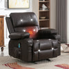 Vanbow.Recliner Chair Rocking Chairs for Adults with 2 Cup Holders, USB Charge Port Soft Features a Manual Massage and Heat.BROWN