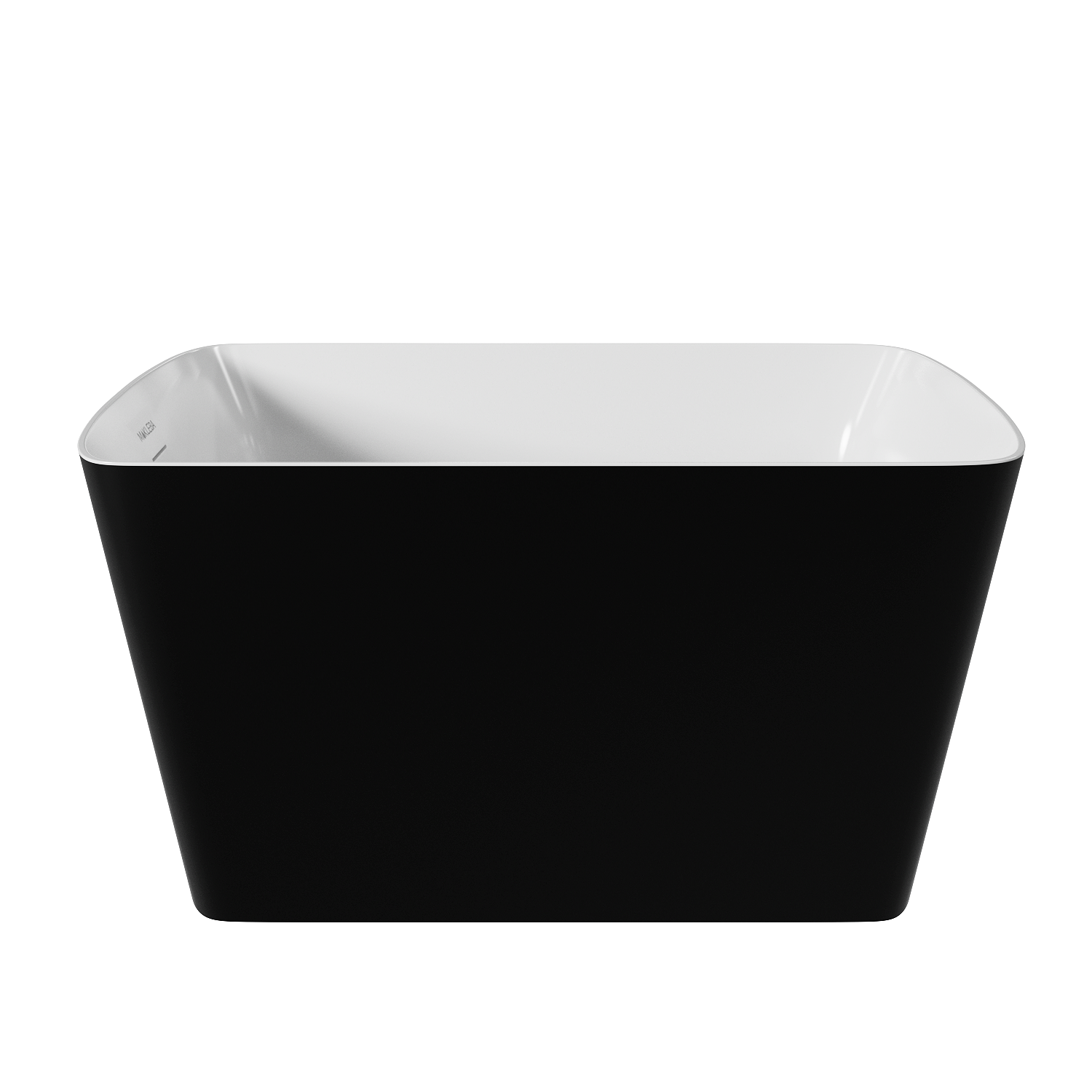 47" Contemporary Soaking Tub, Matte Black bathtub 100% Acrylic Freestanding