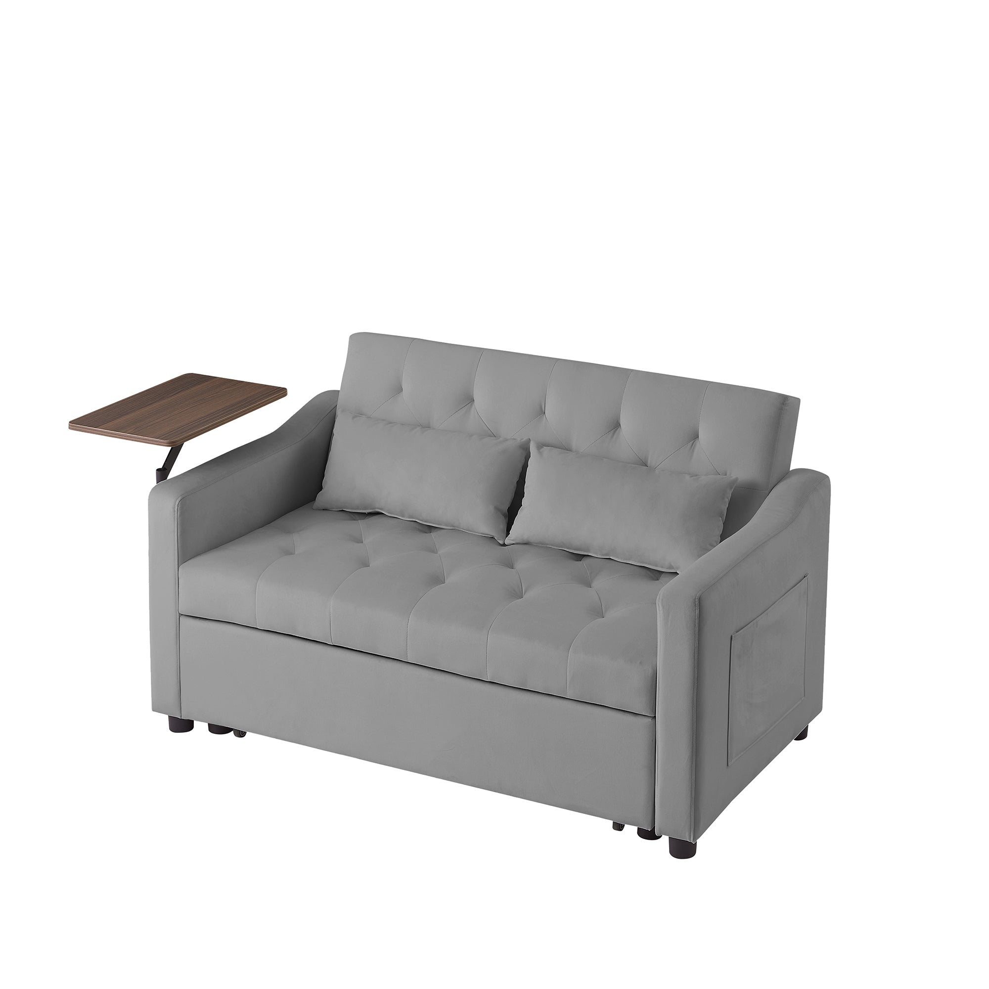 GREY VELVET SOFA BED