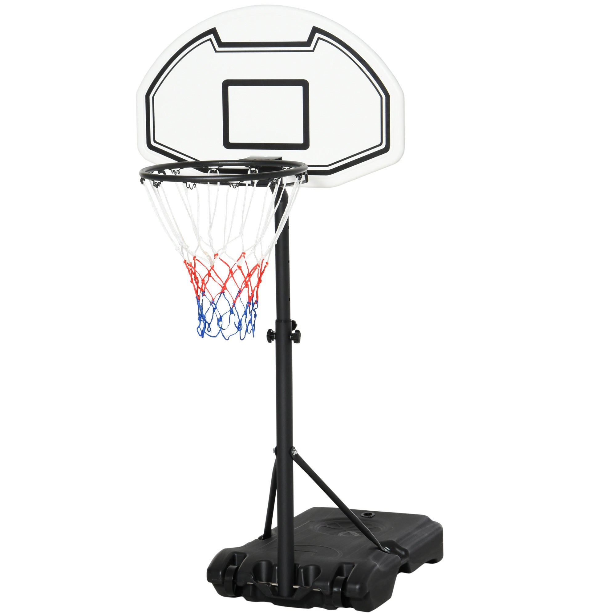 Aosom Poolside Basketball Hoop Stand Portable Basketball System Goal,  Adjustable Height 3'-4', 30" Backboard