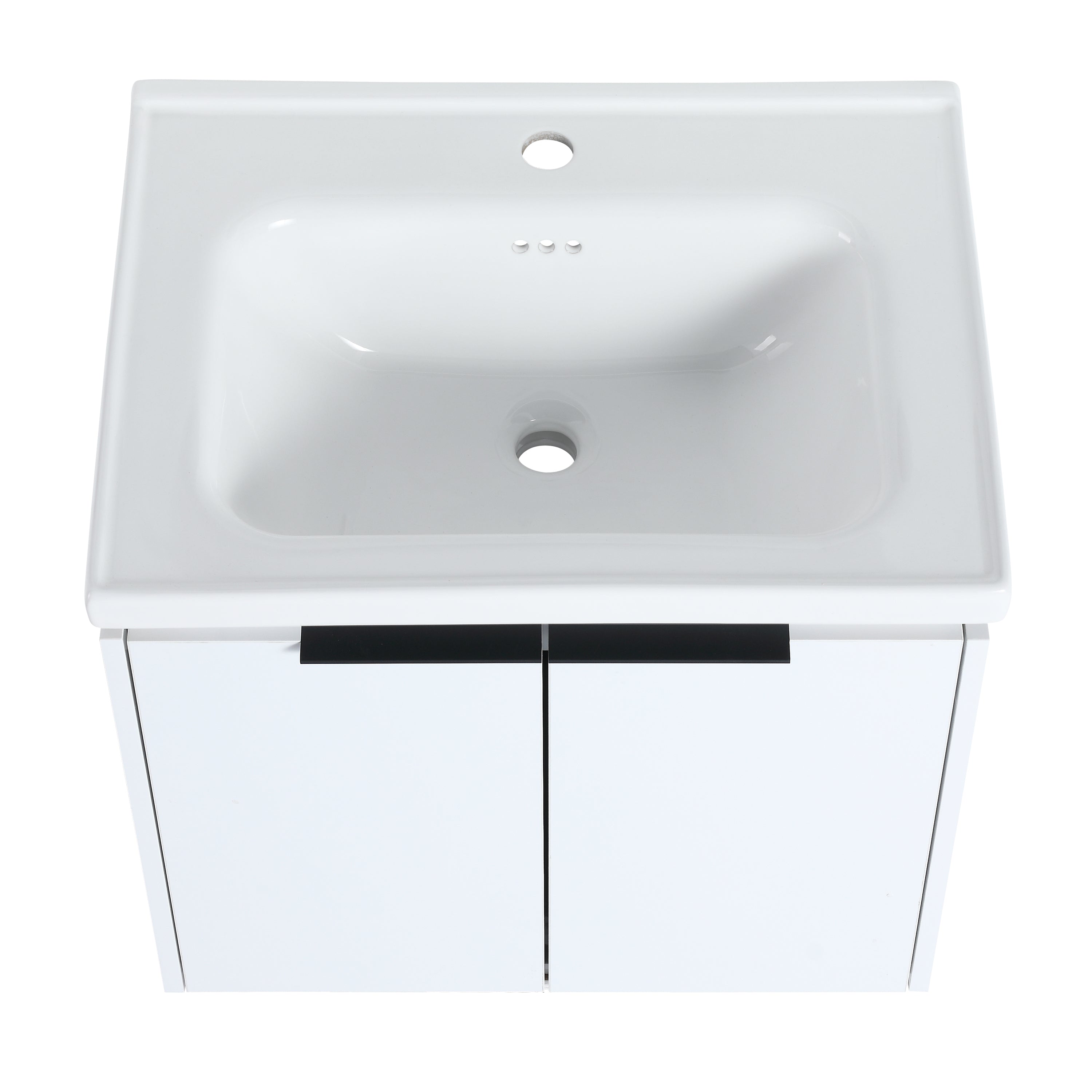 48 Inch Soft Close Doors Bathroom Vanity With Sink, and Two Small Storage Shelves,BVC07448WHLTK