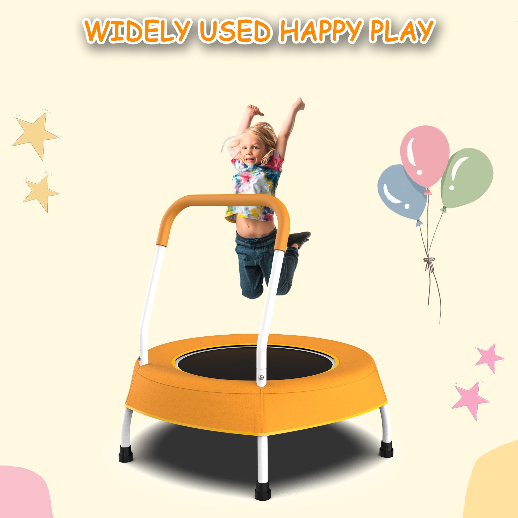 Toddler Trampoline for Kids 1 Year Plus with Handle, Baby Gifts for Boys and Girls, Indoor and Outdoor