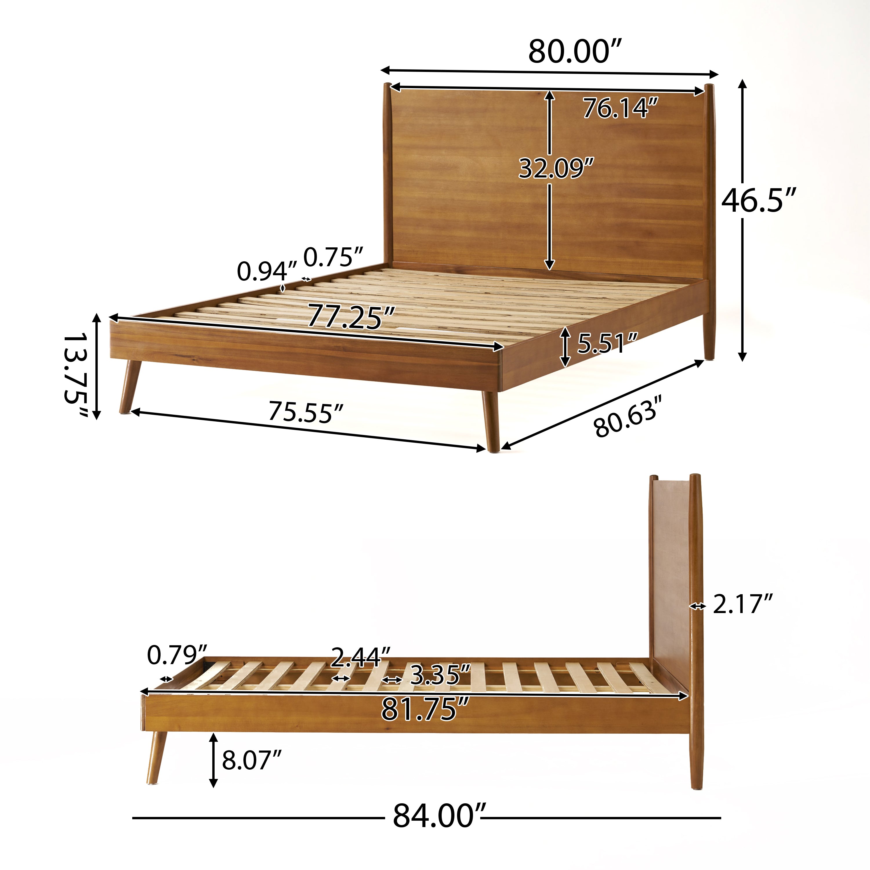 Cohron Solid Wood Platform Bed (King bed)