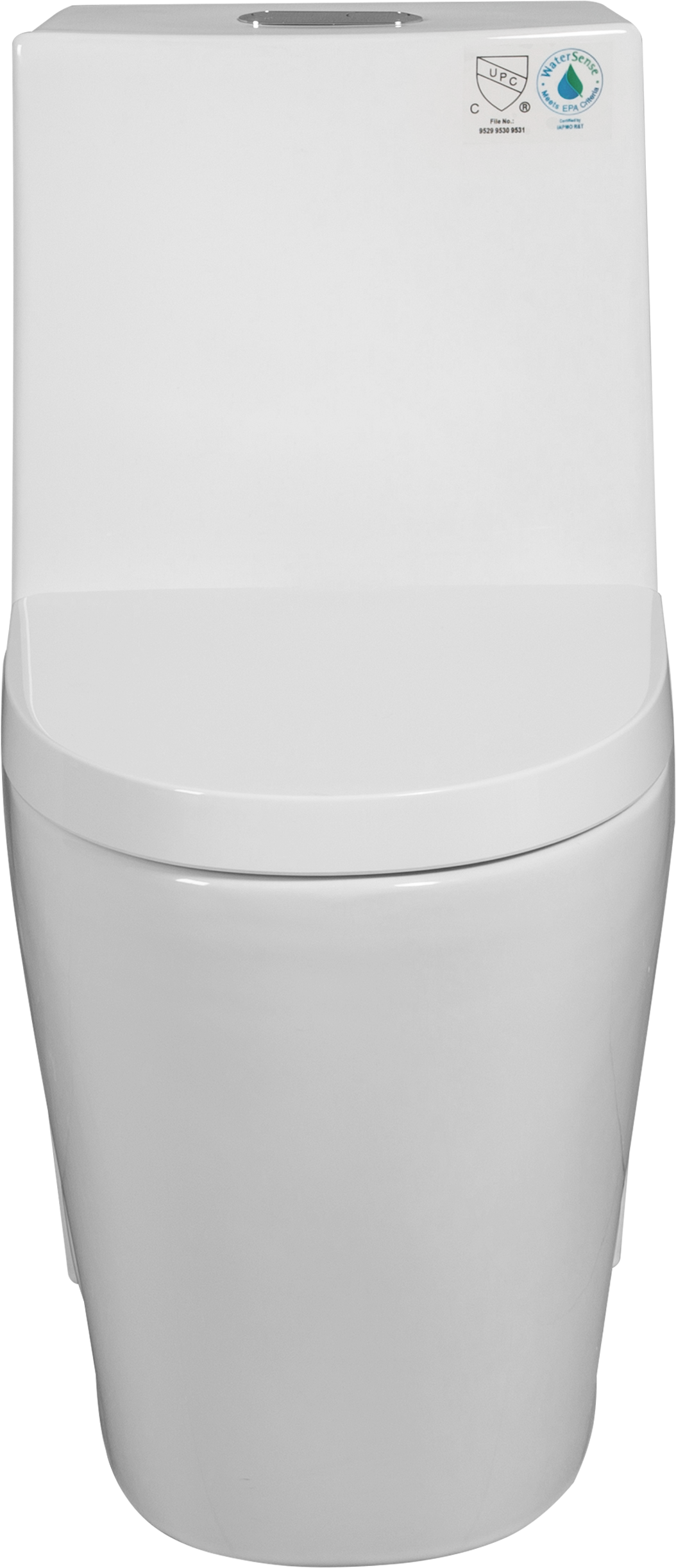 One-Piece Toilet, 1.1/1.60 GPF Water-Efficient Dual-Flush Elongated Comfort Height Floor Mounted, Standard-Size Toilet with Soft Closing Seat Included, Glossy White 23T01-GW-1