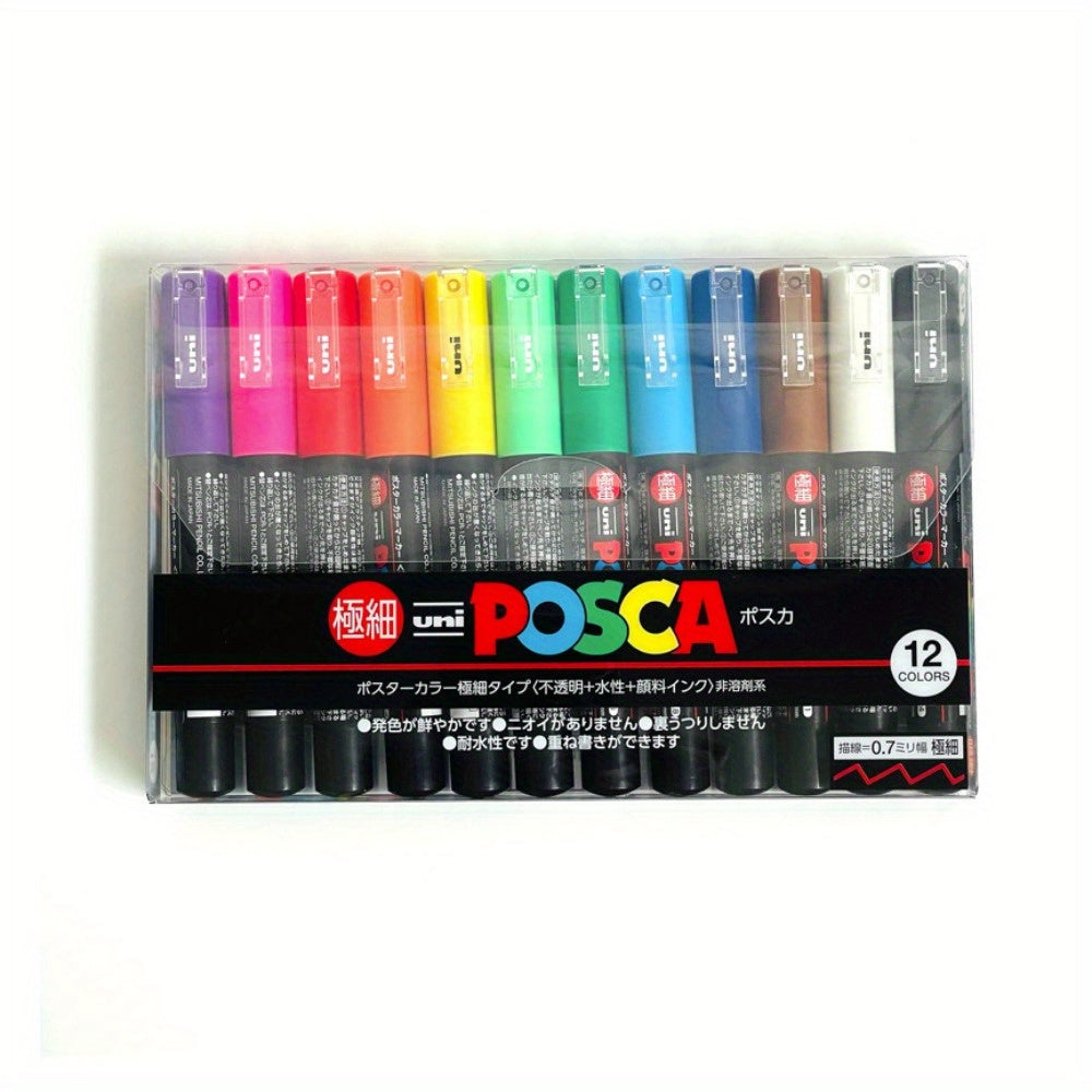 Pens Markers Posca Paint Extra Fine Point Set PC-1M | 12 Colors | US Seller