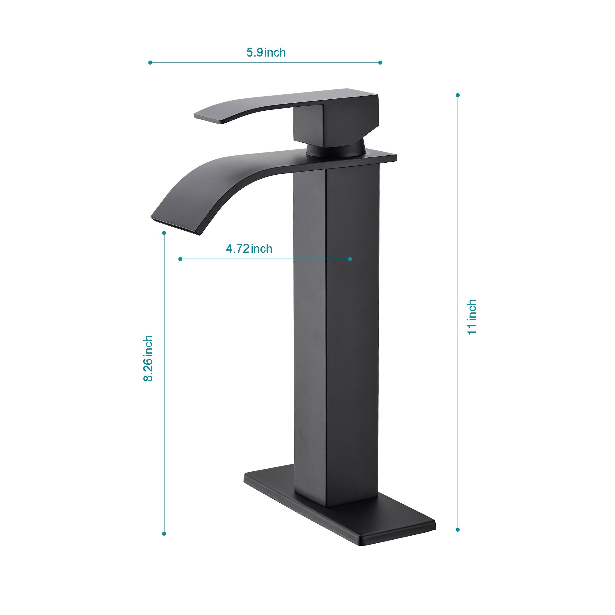 Waterfall Spout Single Handle Bathroom Sink Faucet