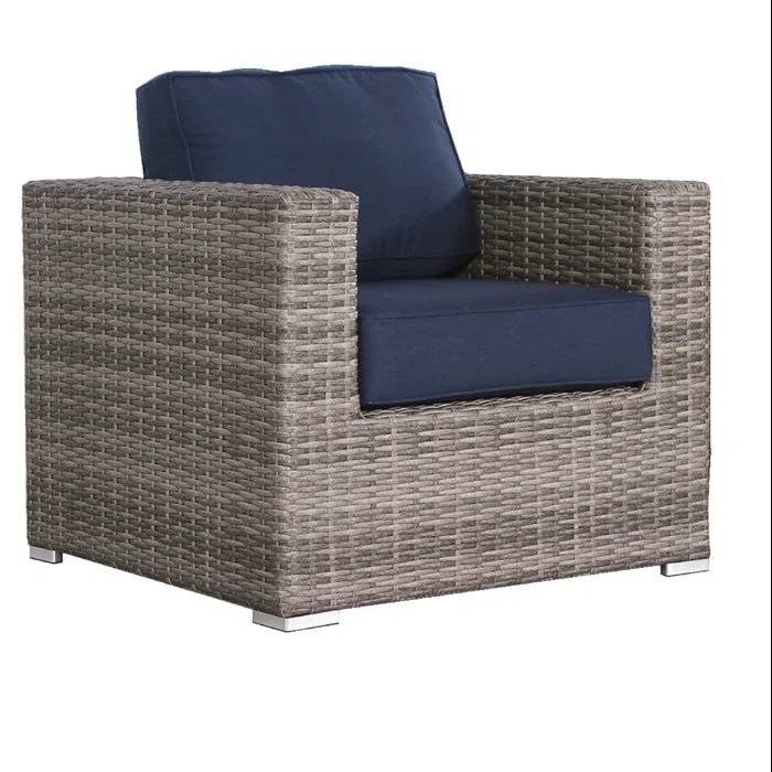 8-Person Wicker Seating Group with Sunbrella Cushions – Fully Assembled