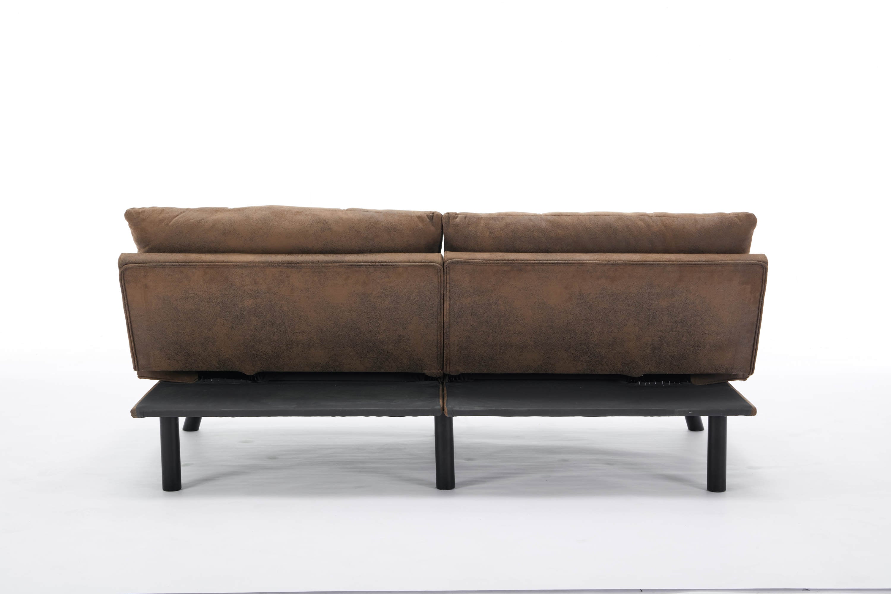 Leatehr Feeling Brown Convertible Folding Modern sofa Bed