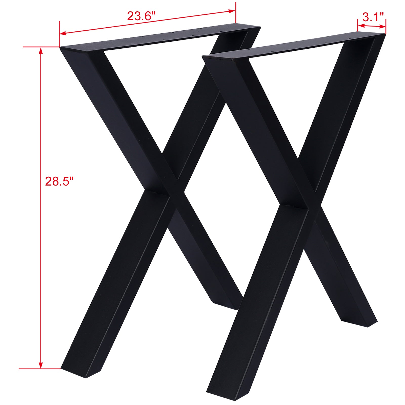 X Table Legs 28X 24" ,Wide Metal Table Legs , Heavy Duty Steel Desk Legs Table Leg Dining Table Legs Coffee Desk Leg, Set of 2